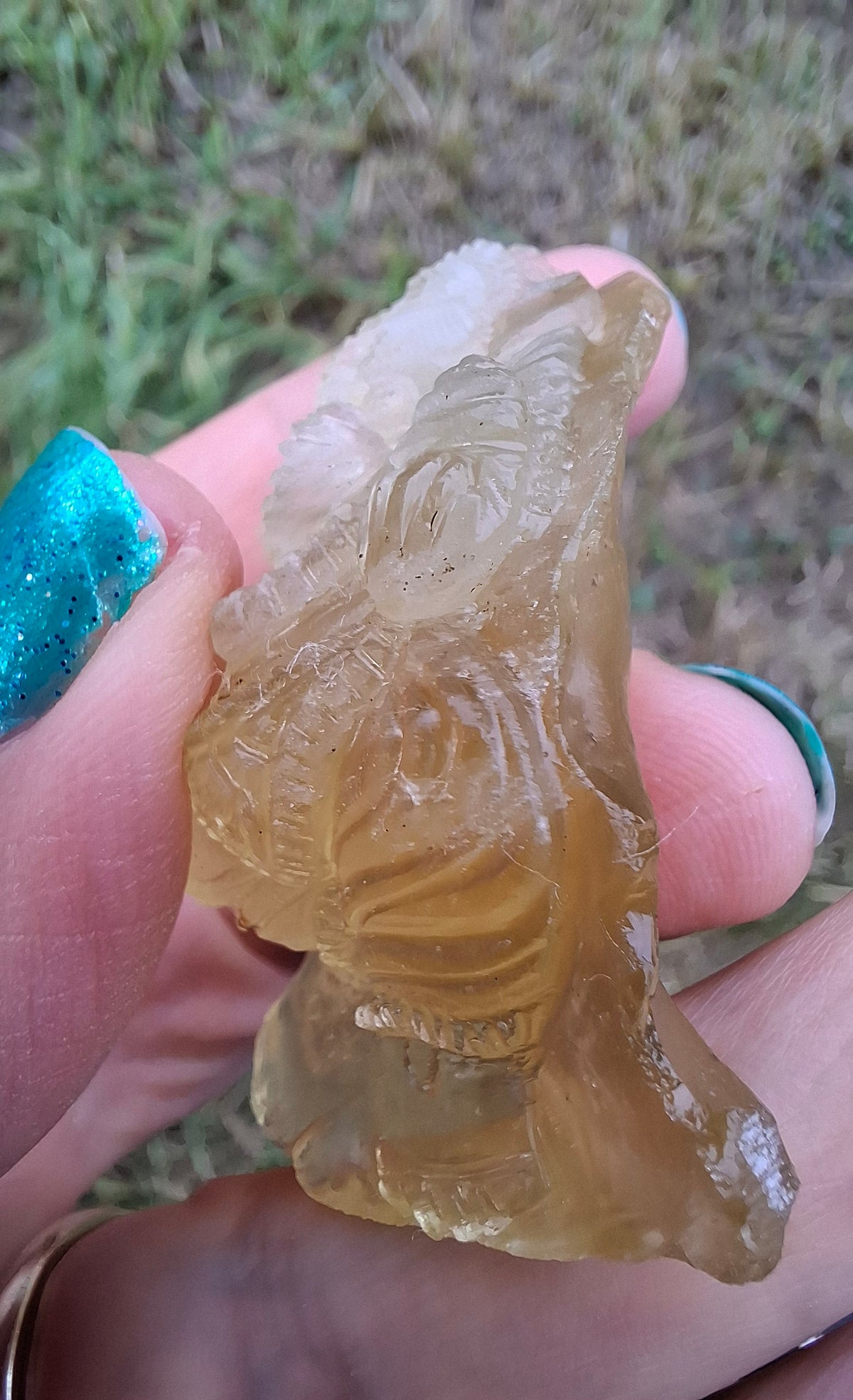Libyan Desert Glass carving, GANESHA, 26.47g, Tektite (Ref: Ganesha1)