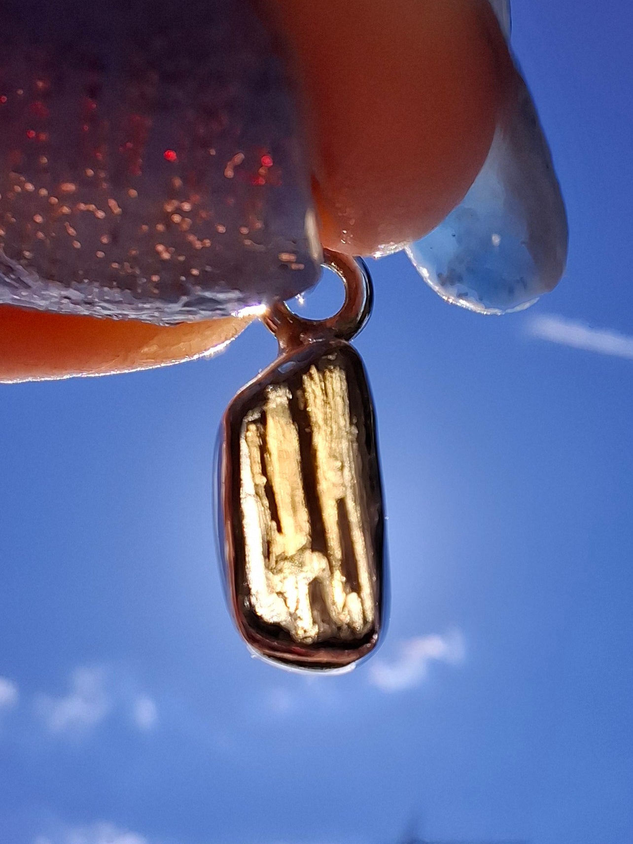 Moldavite Pendant, 925 Silver, Tektite (Ref: P91)