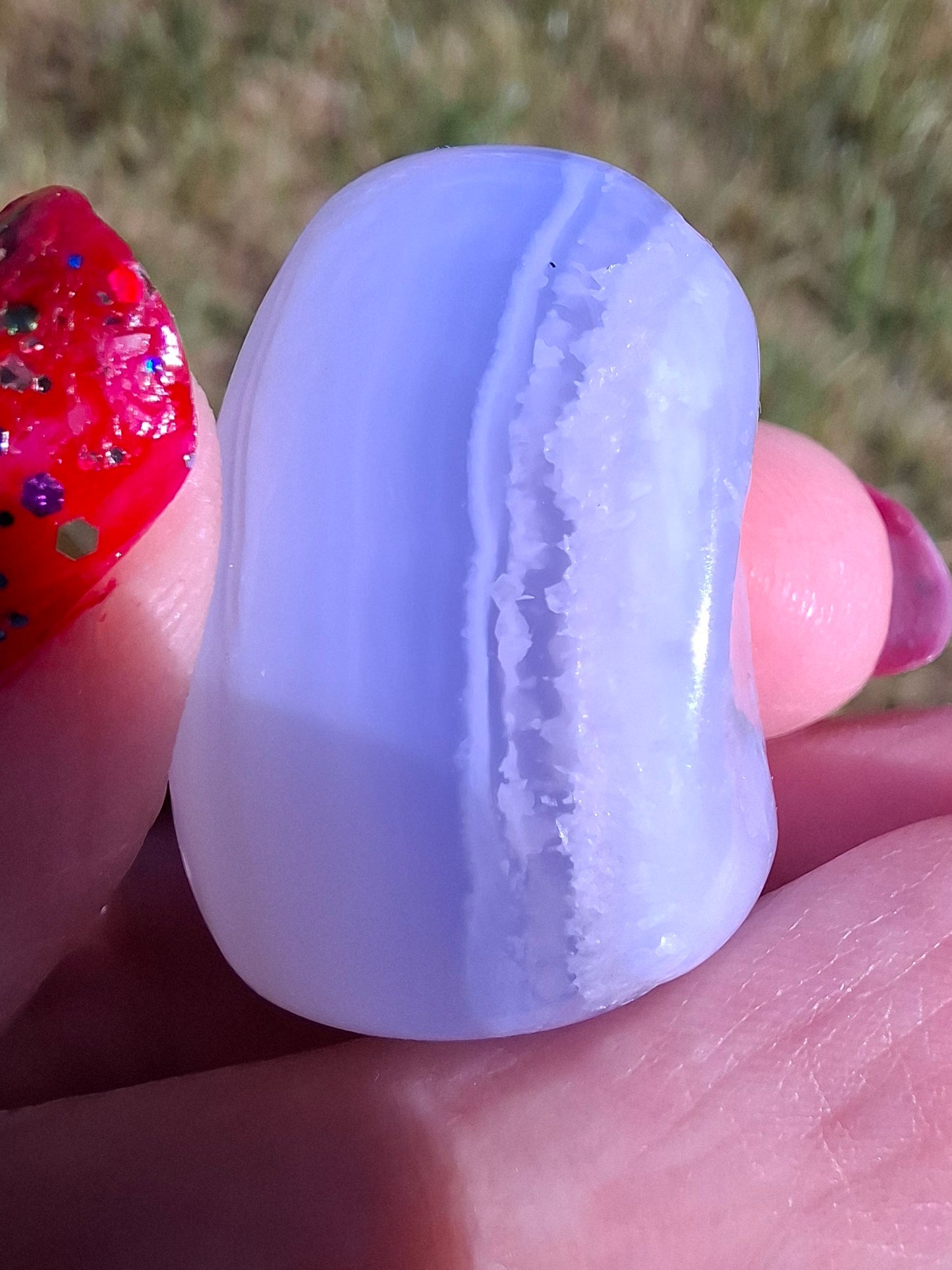 Blue Lace Agate, Tumble Stone, Crystal (Ref: T146)