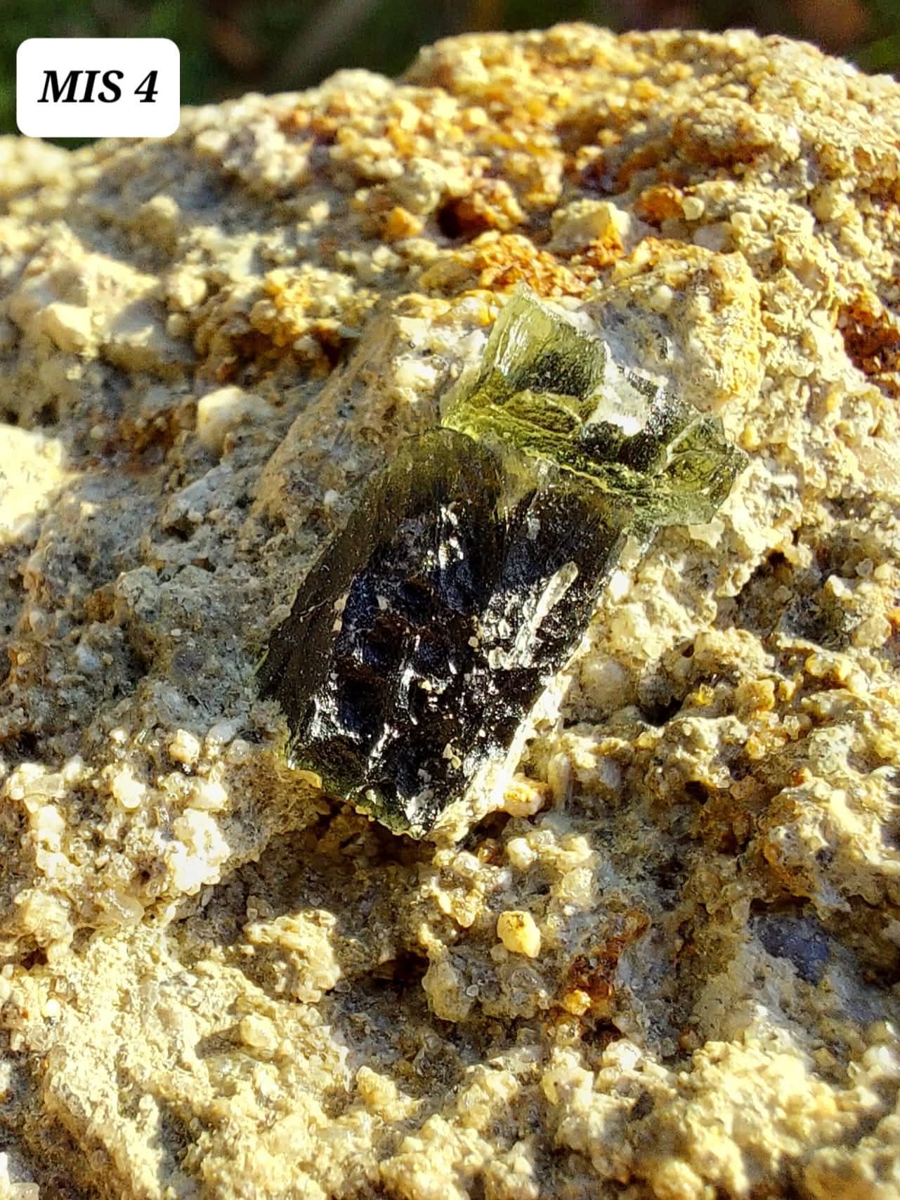 Moldavite In-Situ (in matrix), Besednice, Est- 2g, Tektite (Ref: MIS4)
