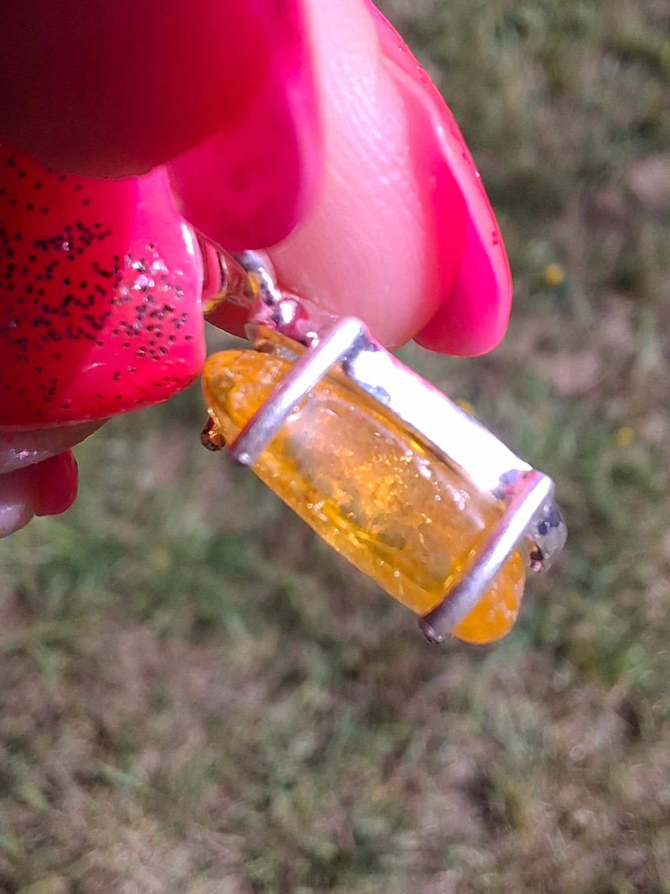 Baltic Amber Pendant, 925 Silver, Fossil (Ref: AP22)