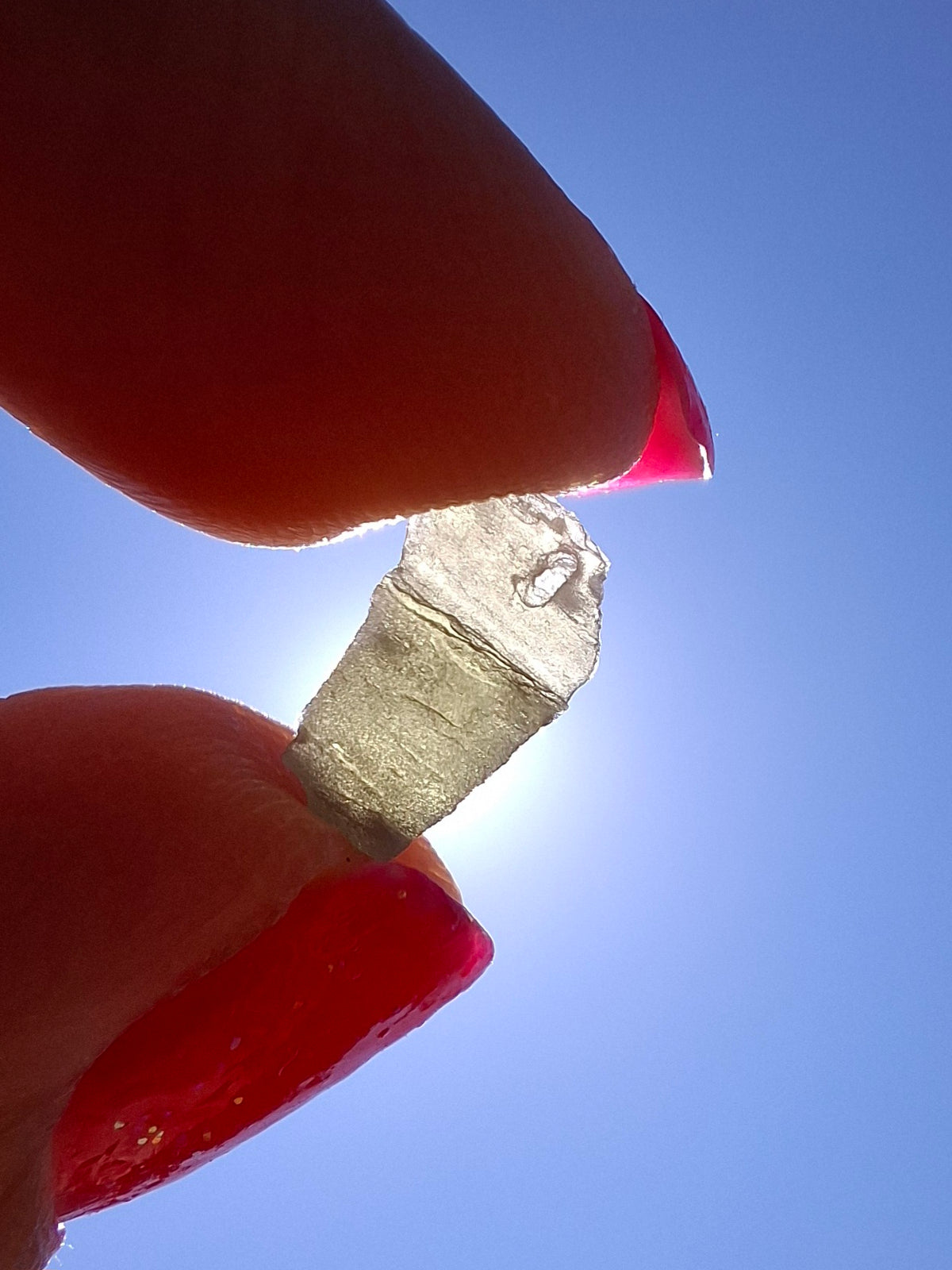 Moldavite Piece, SNOWFLAKE, FROSTED, BRUSNA, 0.32g, Tektite (Ref: 1505)