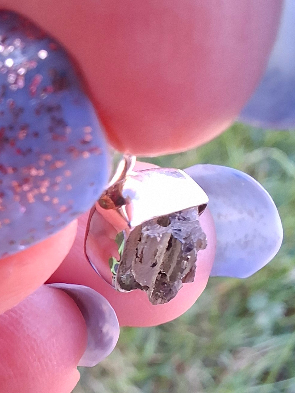 Moldavite Pendant, 925 Silver, Tektite (Ref: P92)