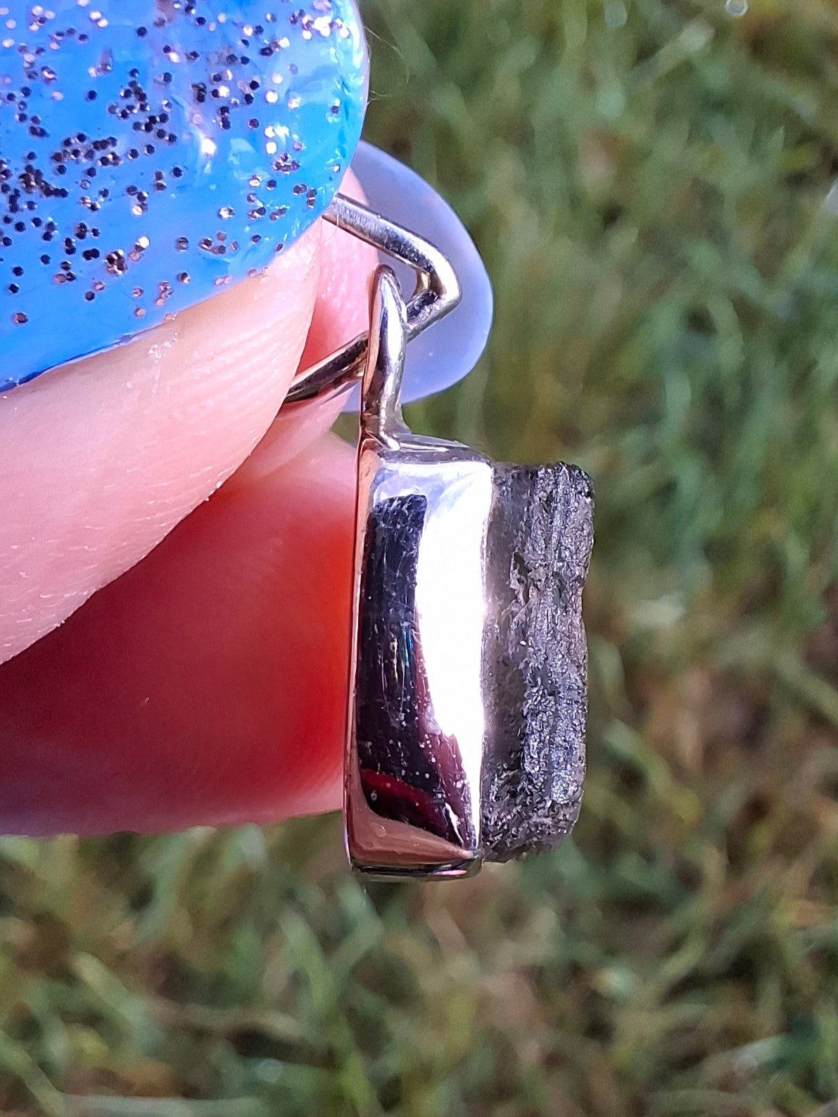 Moldavite Pendant, 925 Silver, Tektite (Ref: P31)