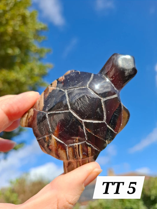 Red Amber Turtle, 59.07g, Carving, Fossil (Ref: TT5)