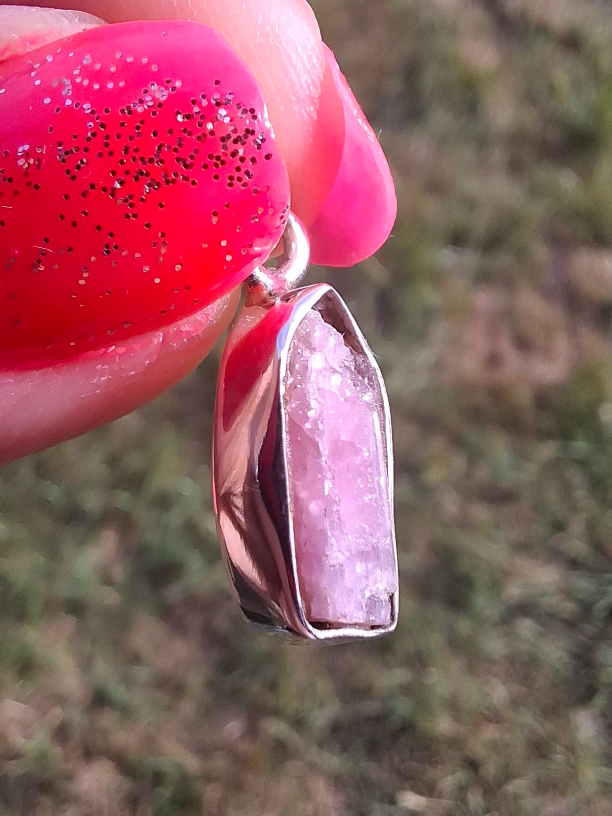 Pink Tourmaline Pendant, 925 Silver, Crystal (Ref: PT54)