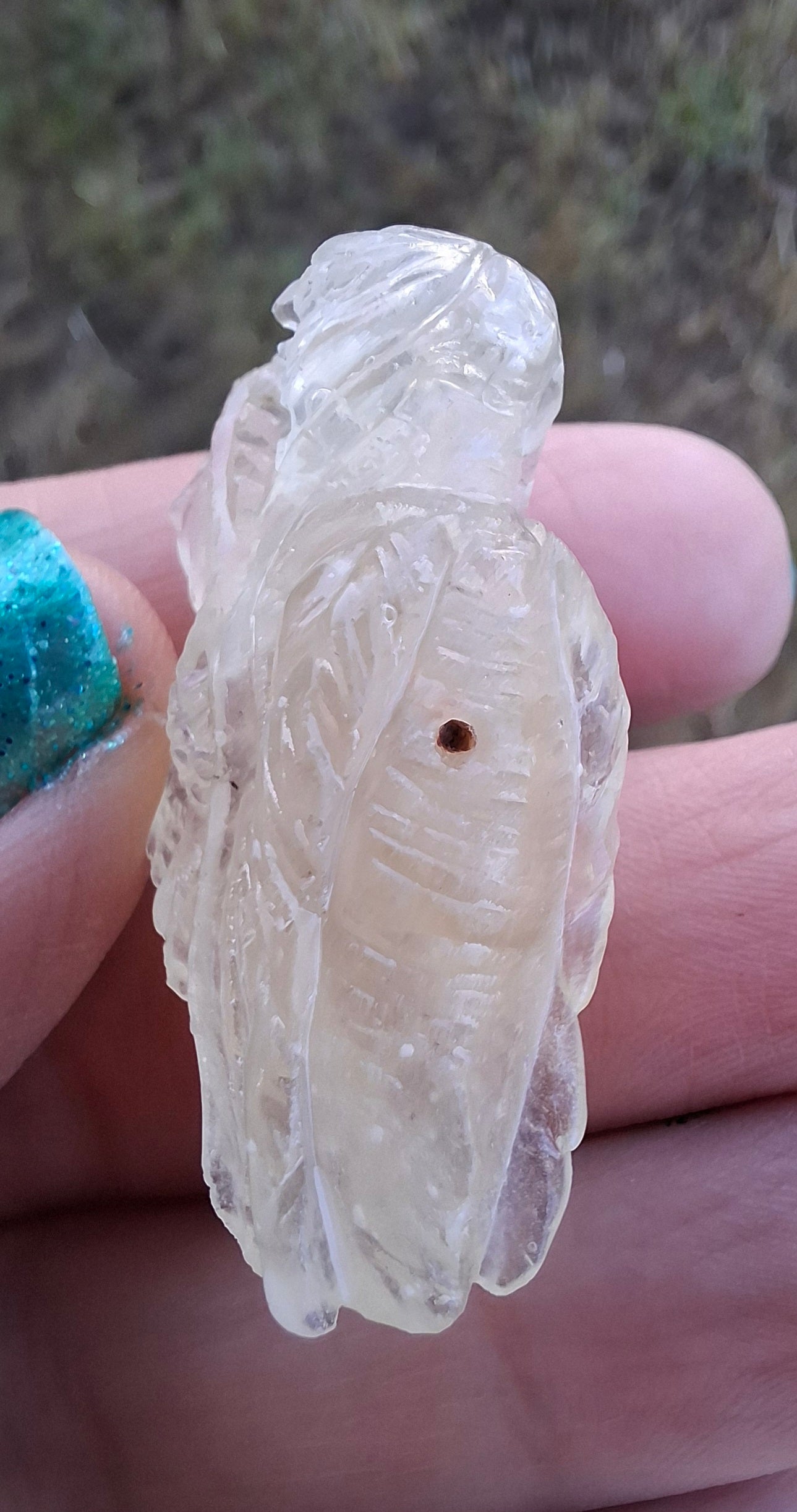 Libyan Desert Glass DRAGON HEAD carving, 9.66g, Tektite (Ref: Dragon 3)