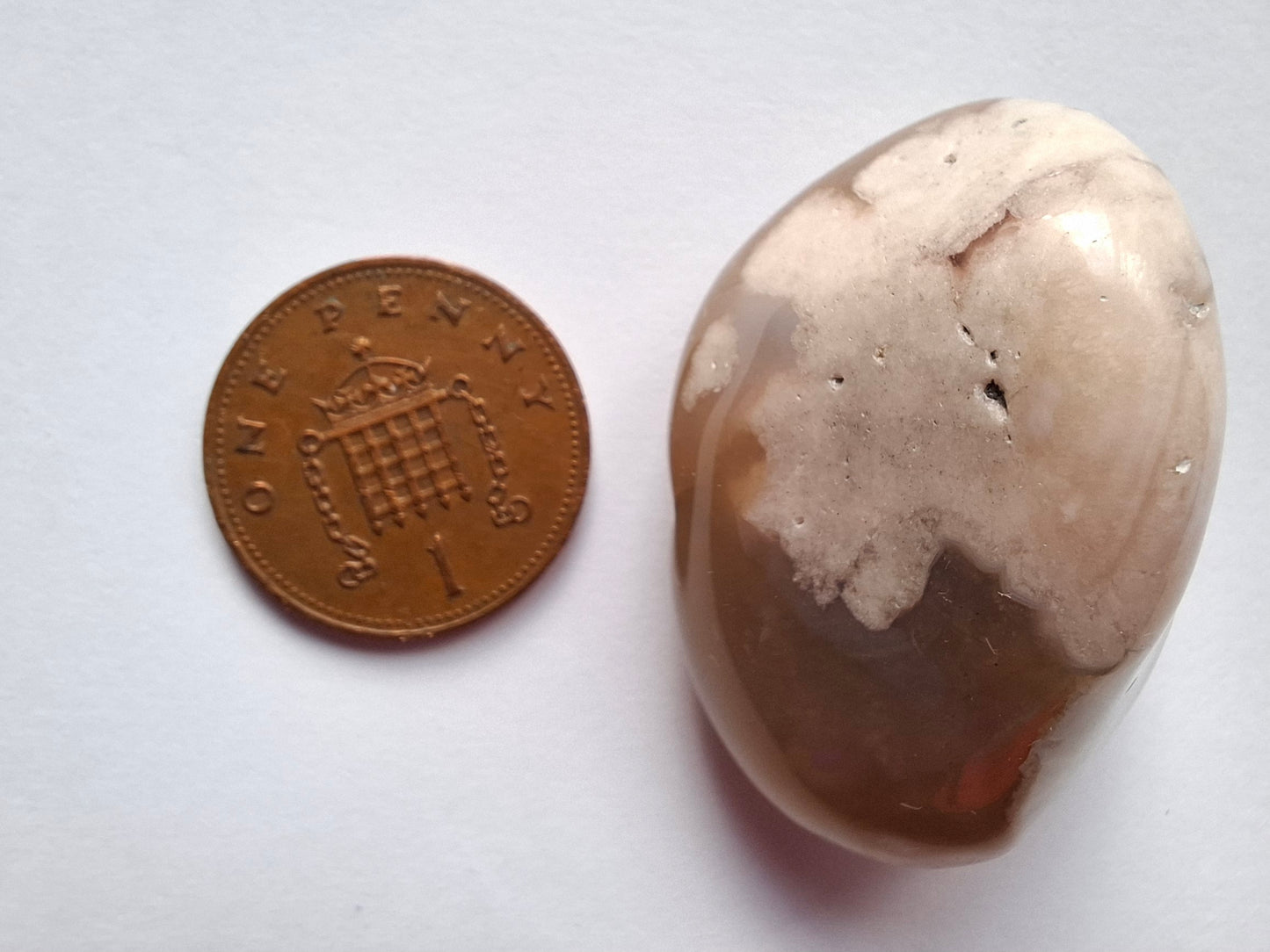 Flower Agate, Tumble Stone, Crystal (Ref: T75)