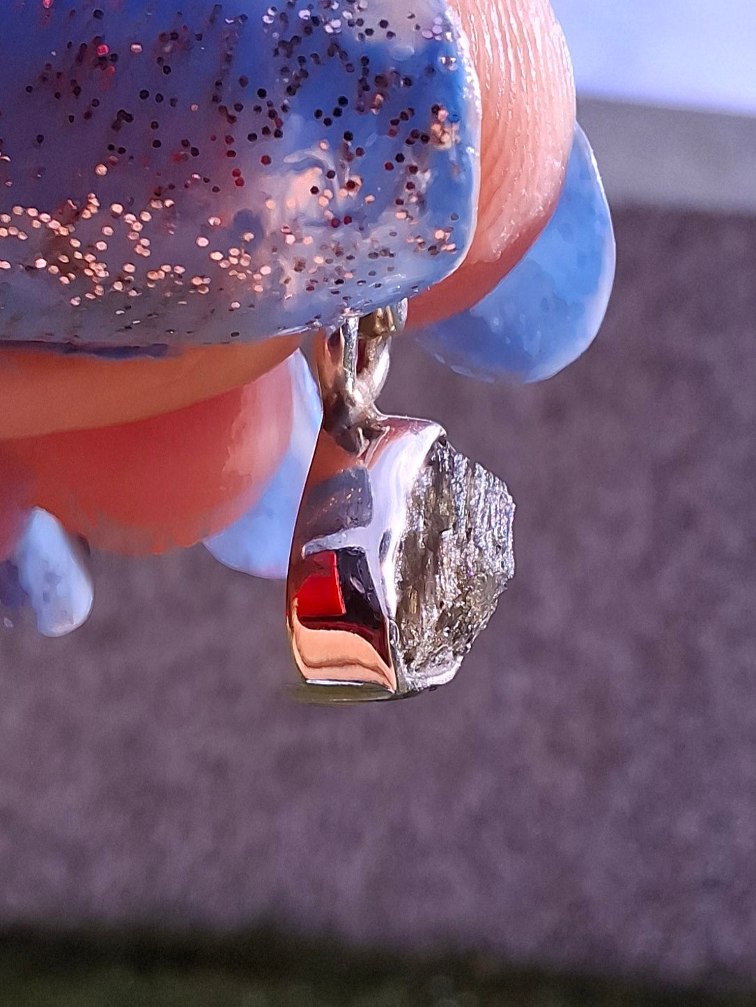 Moldavite Pendant, 925 Silver, Tektite (Ref: P57)