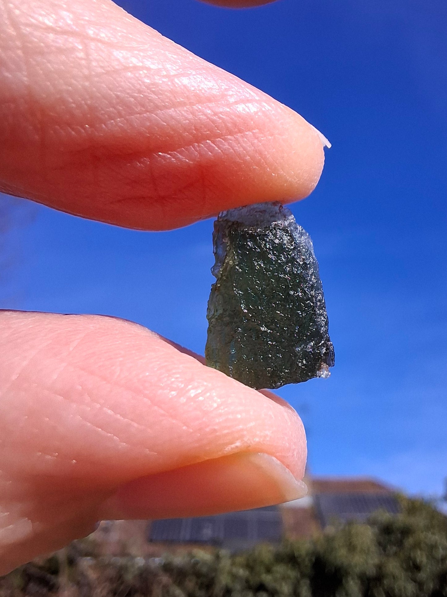 Moldavite Piece, 0.88g, Tektite (Ref: 1333)