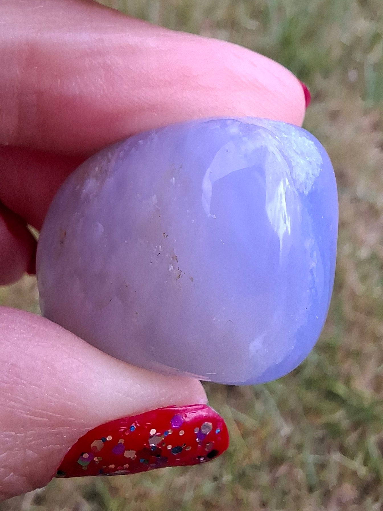 Blue Lace Agate, Tumble Stone, Crystal (Ref: T137)