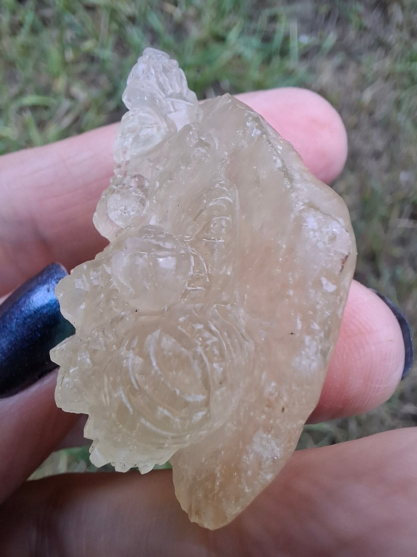 Libyan Desert Glass GANESHA carving, 20.76g, Tektite (Ref: Ganesha4)