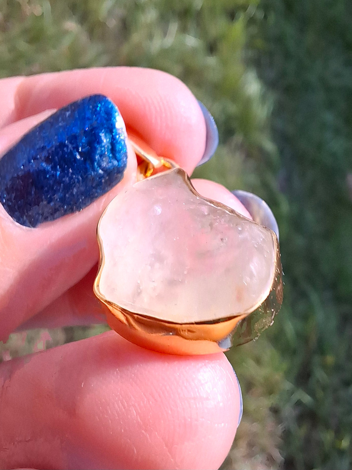 Libyan Desert Glass Pendant, 14K GOLD Plated, Tektite (Ref: LP115)
