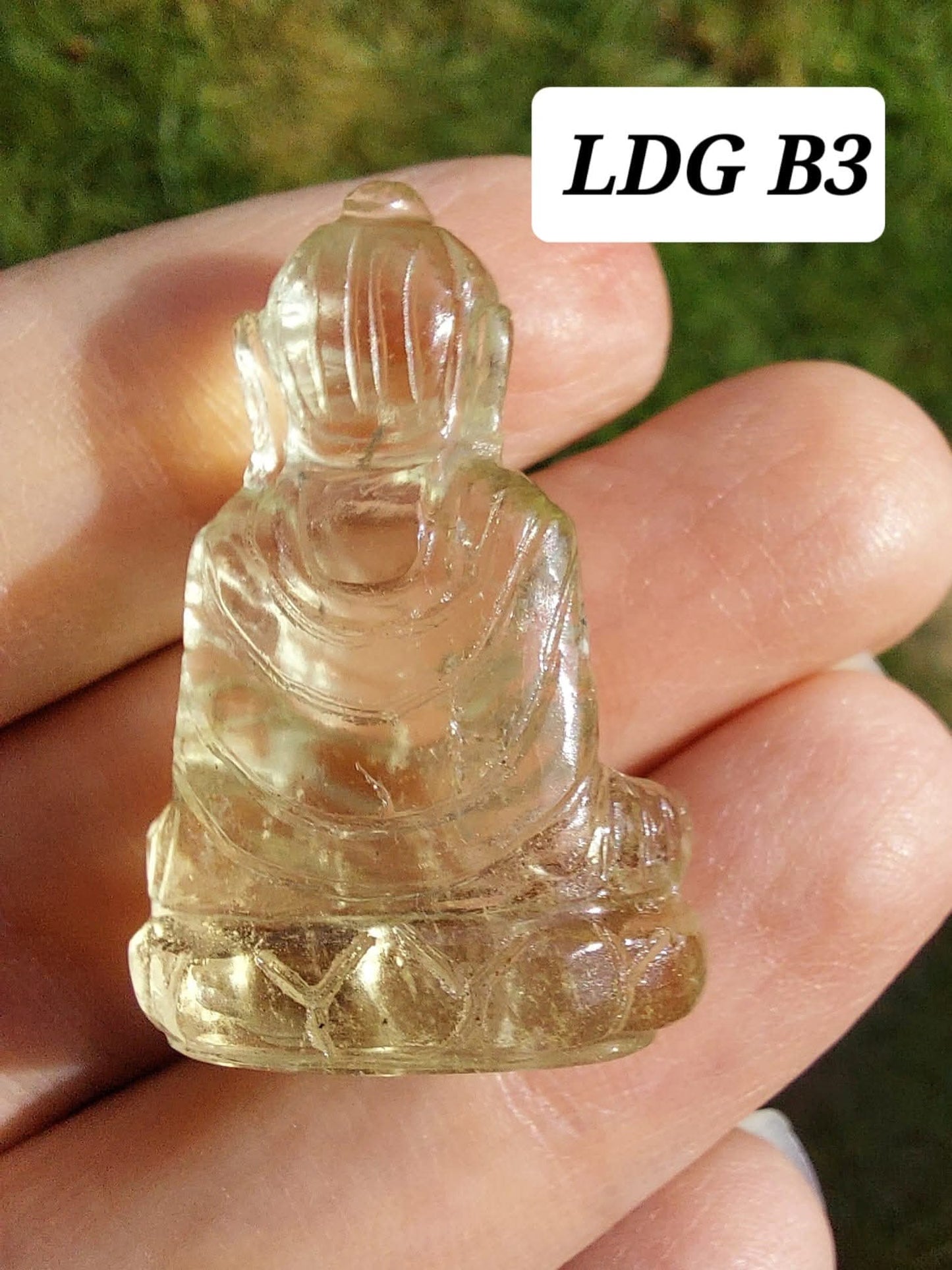 Libyan Desert Glass BUDDHA Carving, 6.80g, Tektite (Ref: LDG B3)