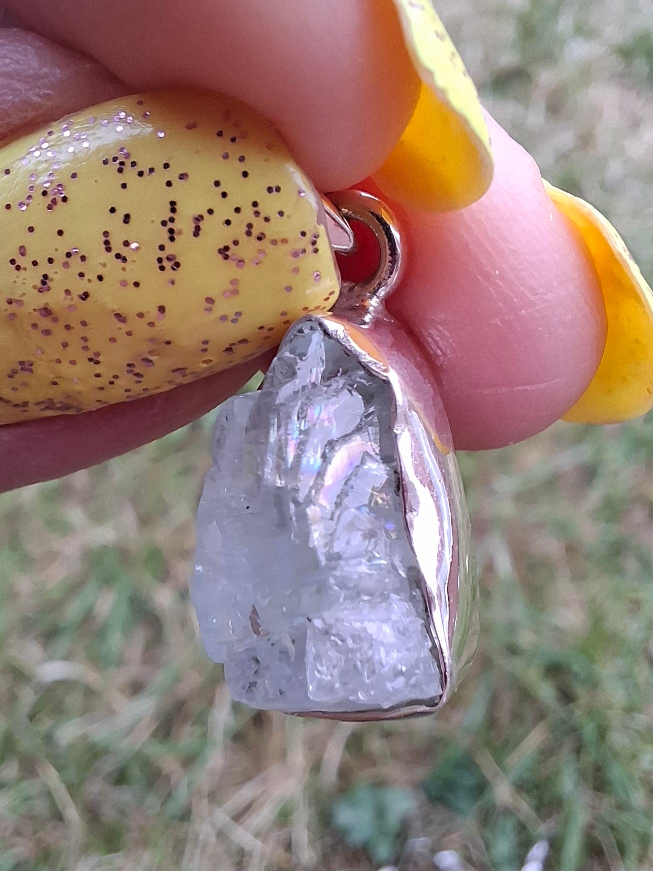 Aquamarine Pendant, 925 Silver, Crystal 🌈 (Ref: AQ4)