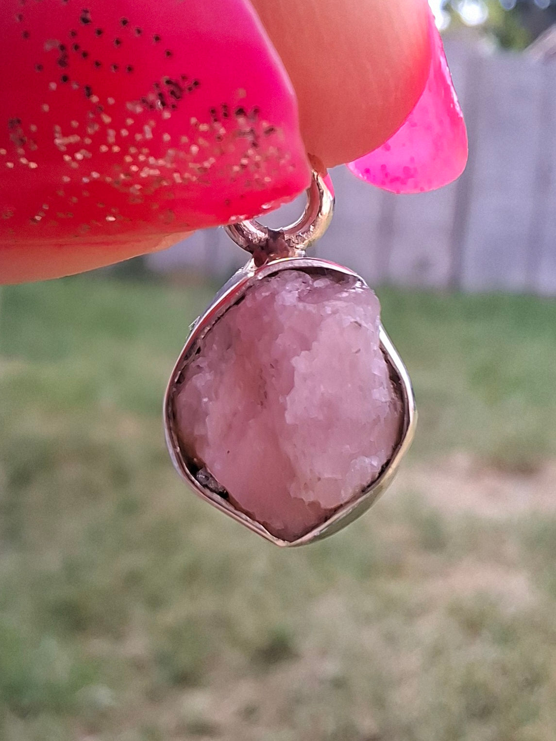 Pink Tourmaline Pendant, 925 Silver, Crystal (Ref: PT91)