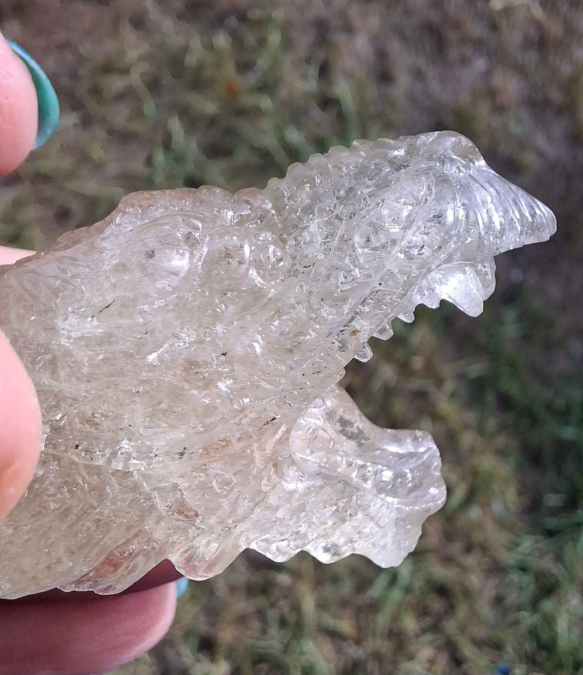 Libyan Desert Glass DRAGON HEAD carving, 22.42g, Tektite (Ref: Dragon 2)