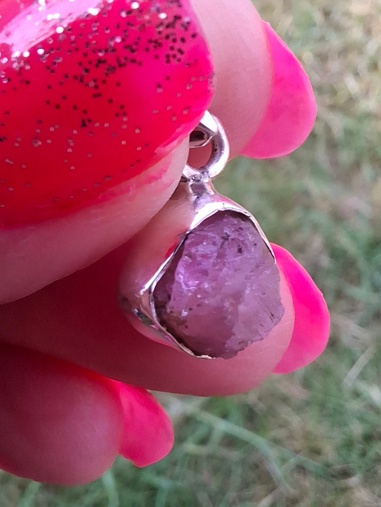 Pink Tourmaline Pendant, 925 Silver, Crystal (Ref: PT89)