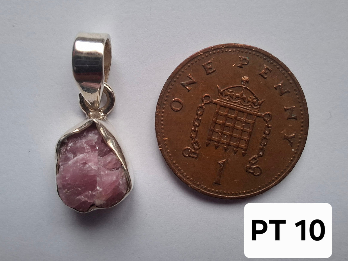 Pink Tourmaline Pendant, 925 Silver, Crystal (Ref: PT10)