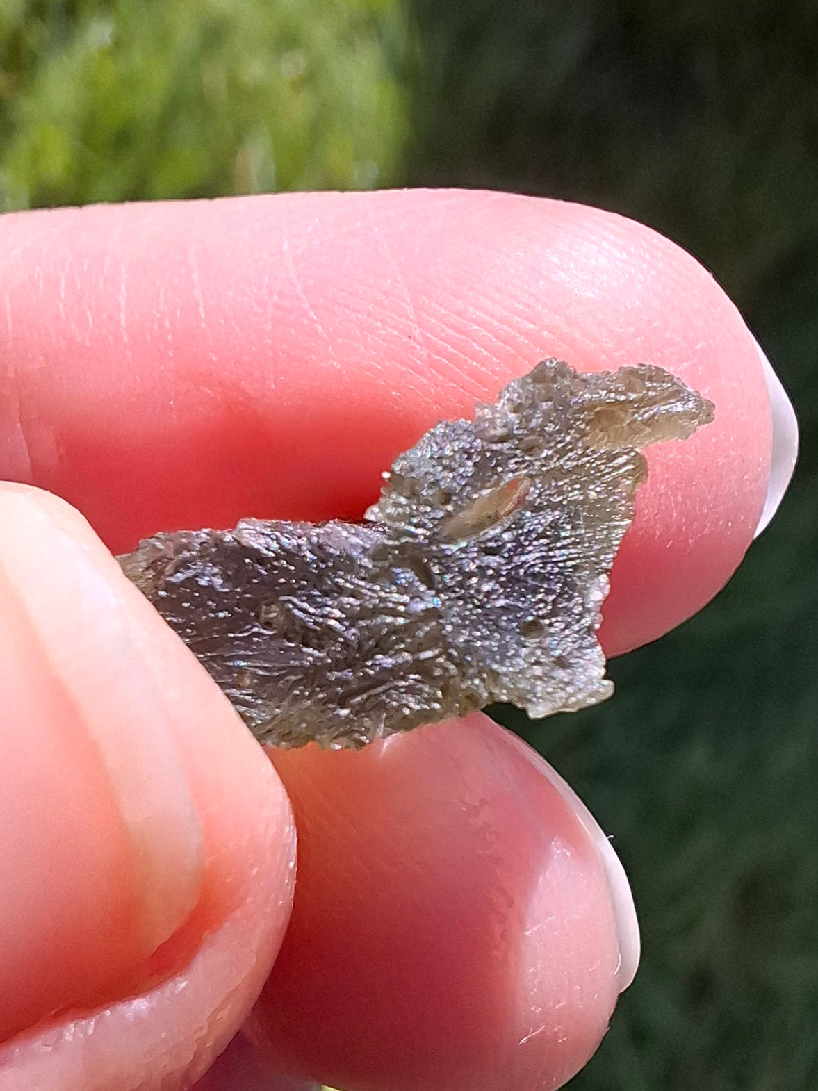 DRILLED, Moldavite Piece, 1.13g, Tektite (Ref: D7)