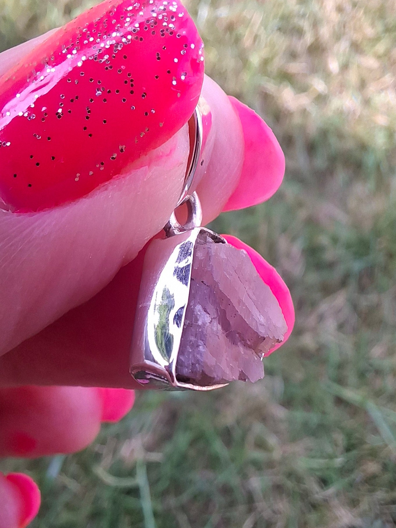 Pink Tourmaline Pendant, 925 Silver, Crystal (Ref: PT74)