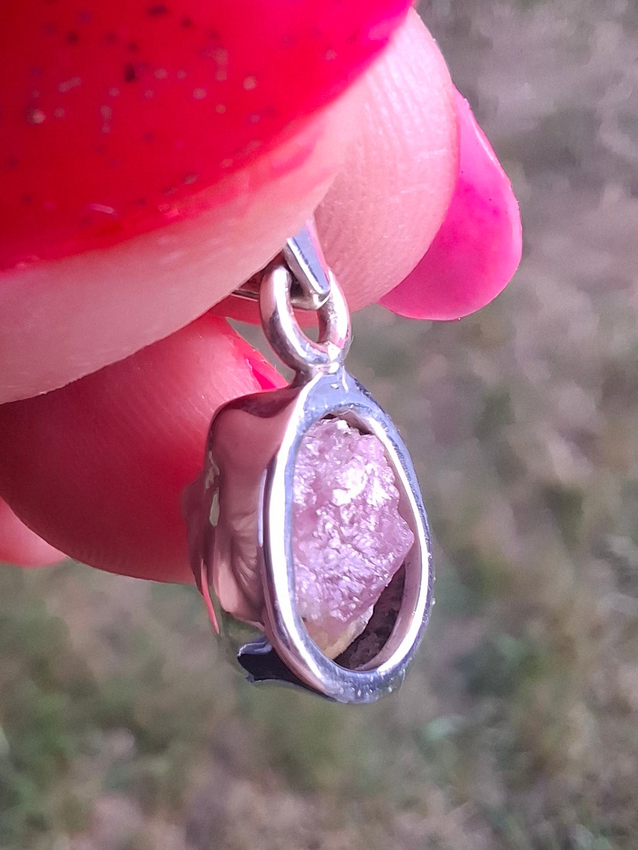 Pink Tourmaline Pendant, 925 Silver, Crystal (Ref: PT85)
