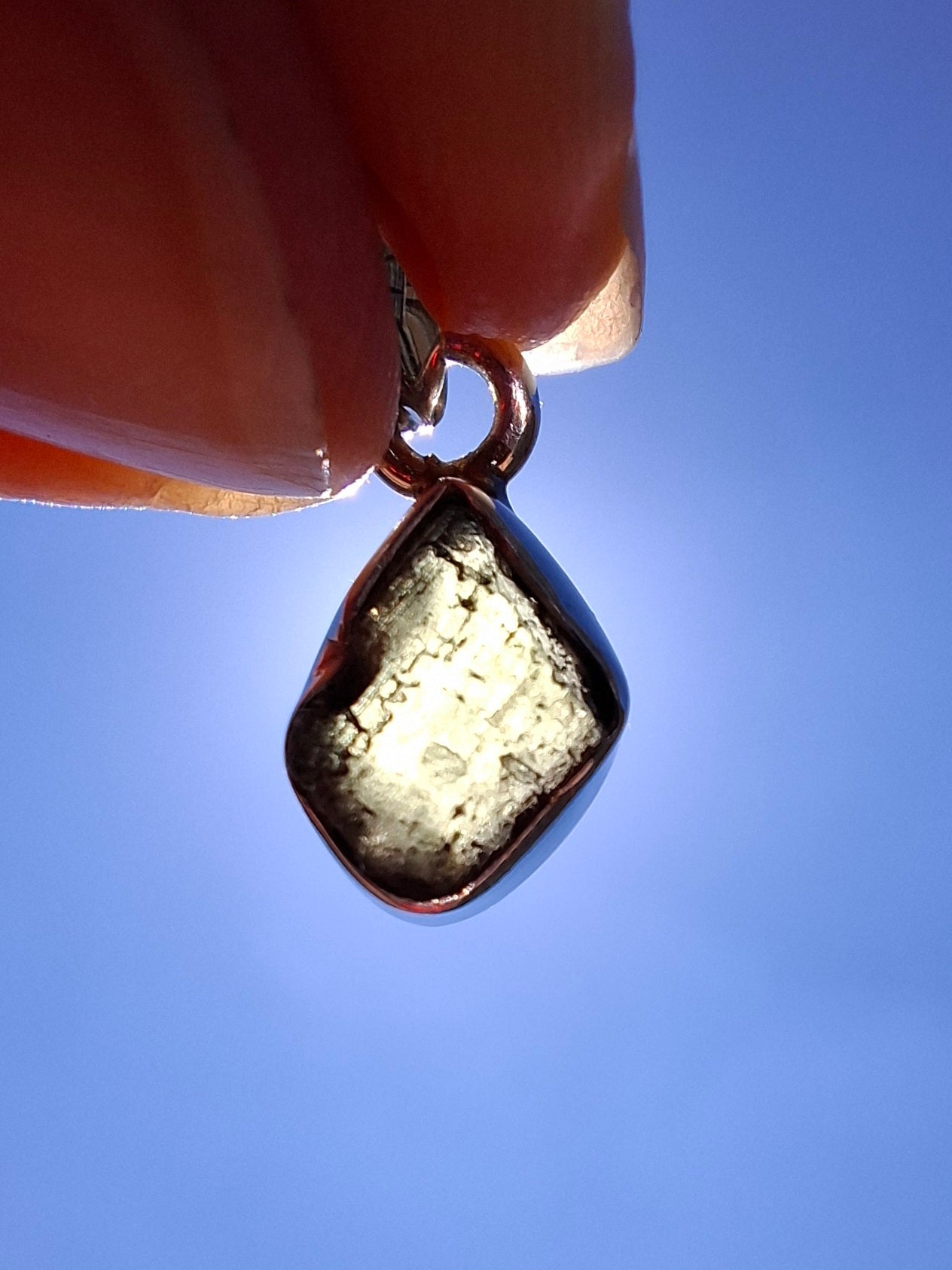 Moldavite Pendant, 925 Silver, Tektite (Ref: P60)