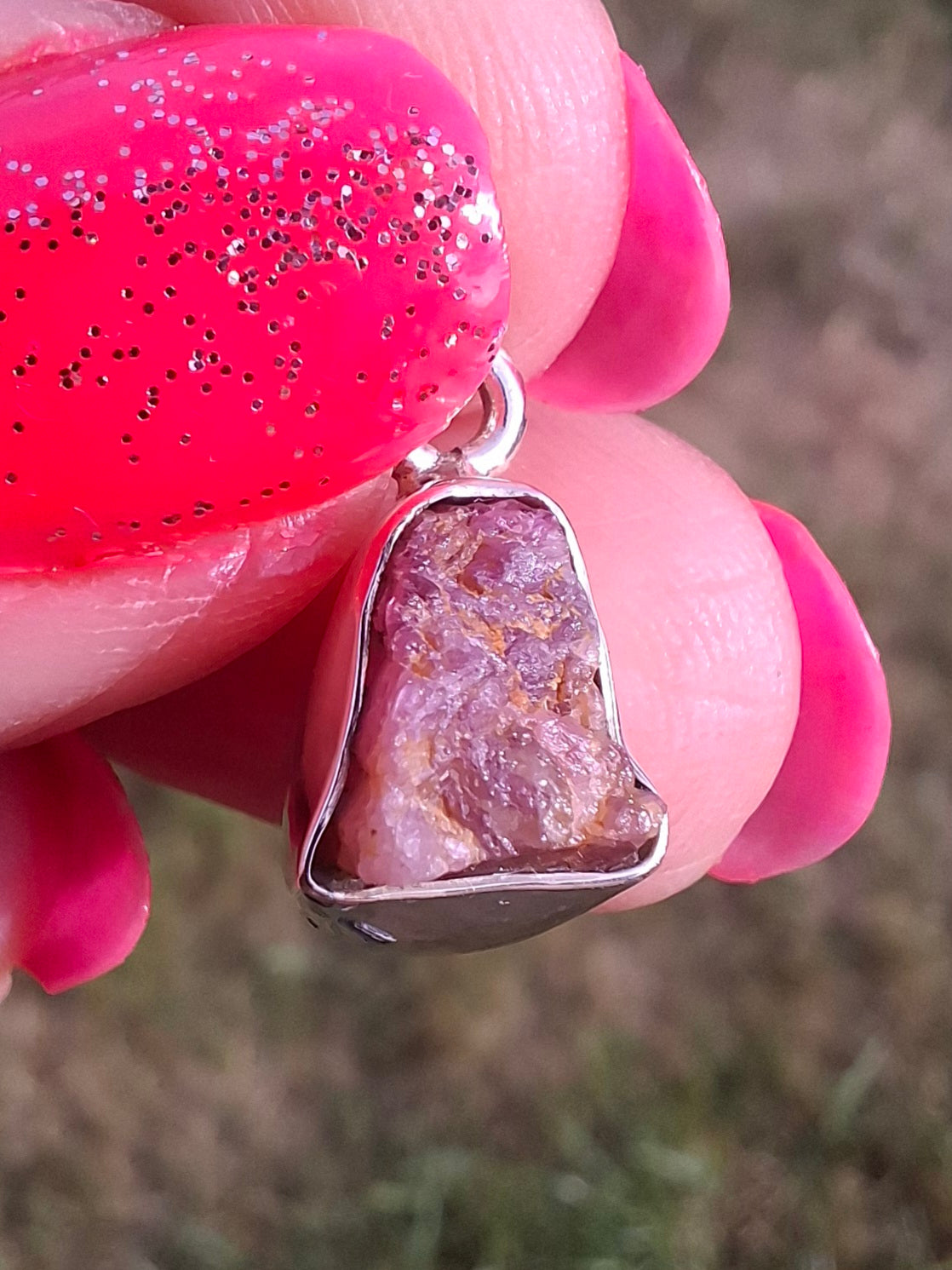 Pink Tourmaline Pendant, 925 Silver, Crystal (Ref: PT88)