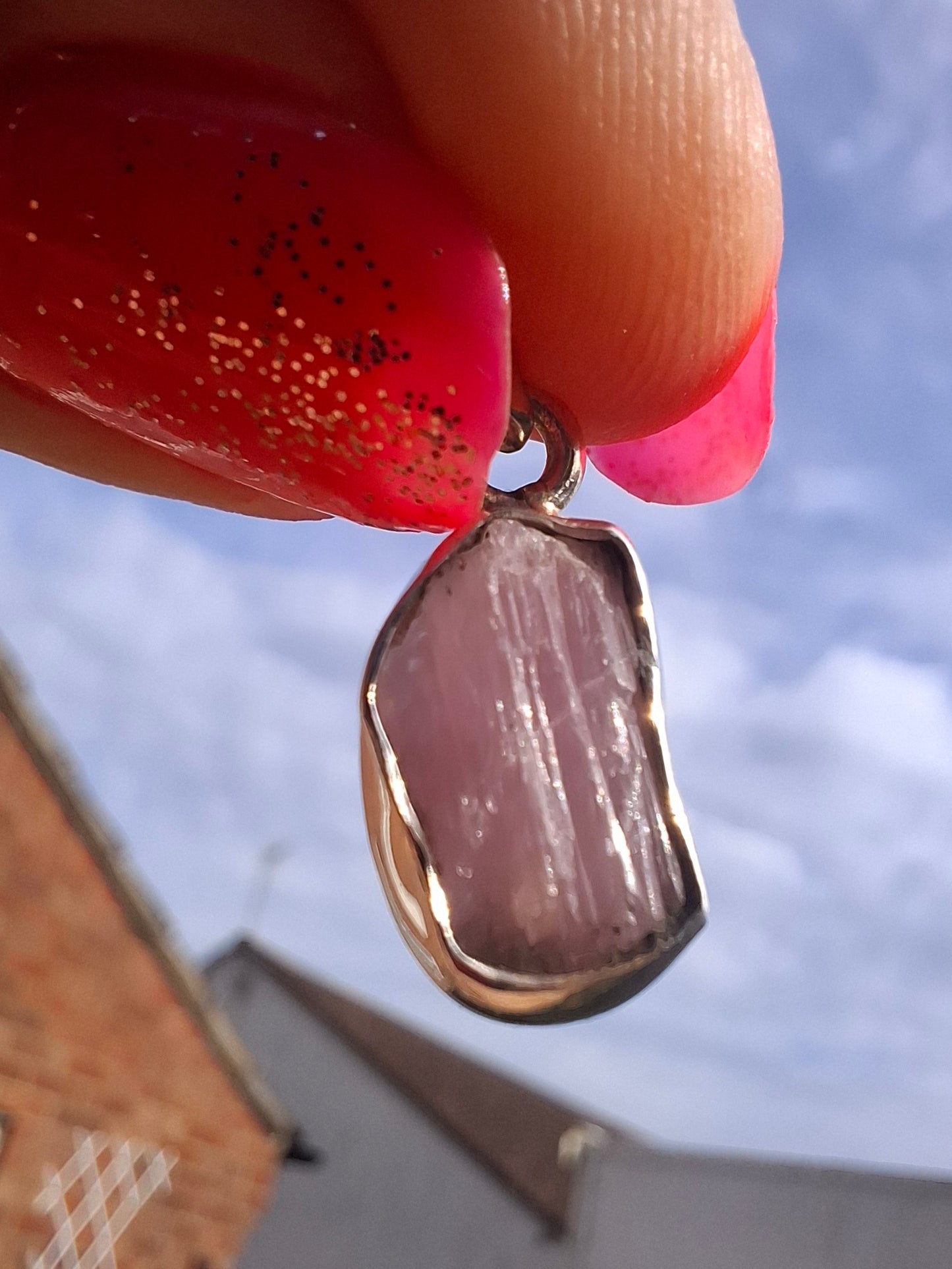 Pink Tourmaline Pendant, 925 Silver, Crystal (Ref: PT69)