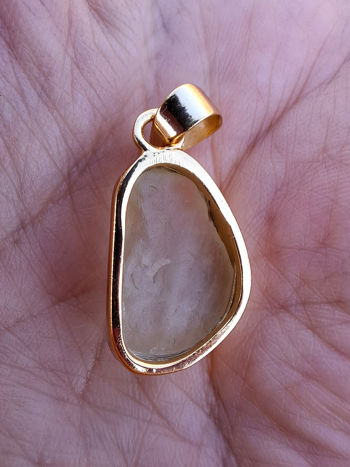 Libyan Desert Glass Pendant, 14K GOLD Plated, Tektite (Ref: LP117)