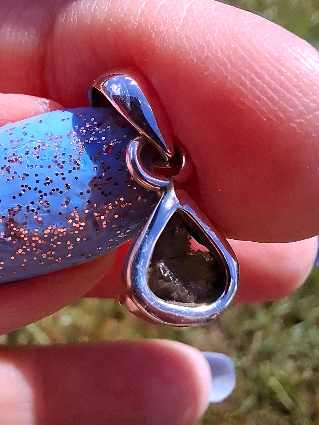 Moldavite Pendant, 925 Silver, Tektite (Ref: P85)