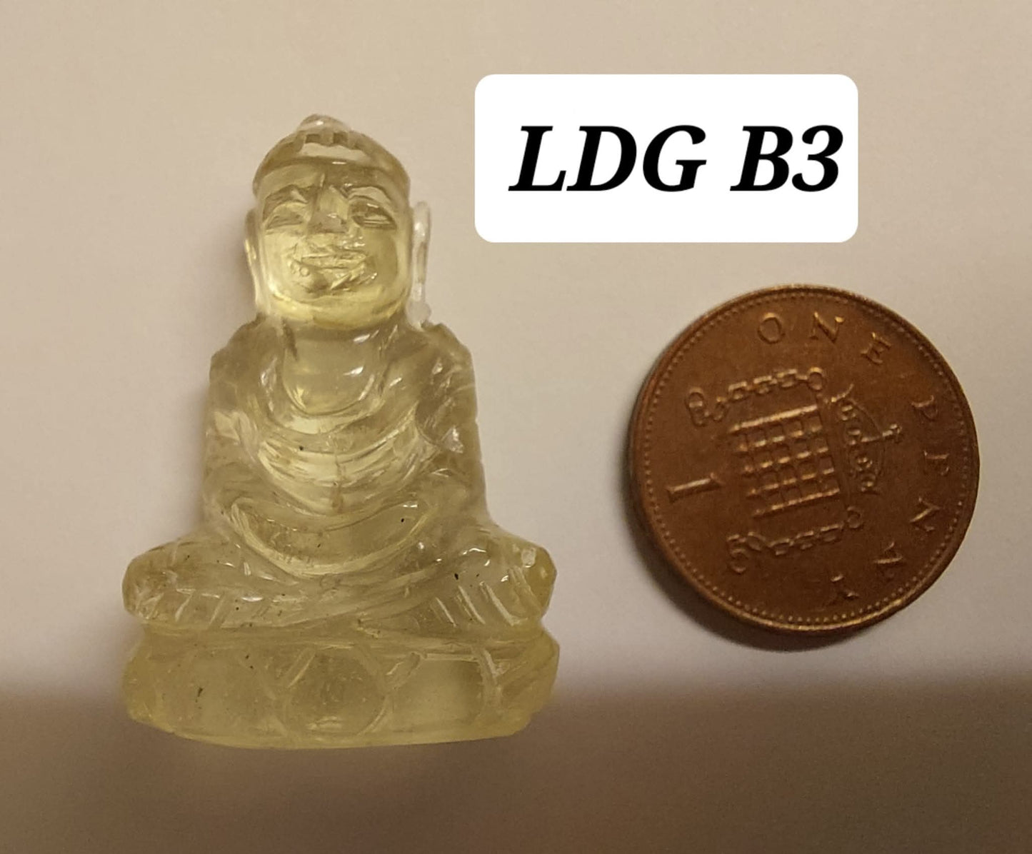 Libyan Desert Glass BUDDHA Carving, 6.80g, Tektite (Ref: LDG B3)