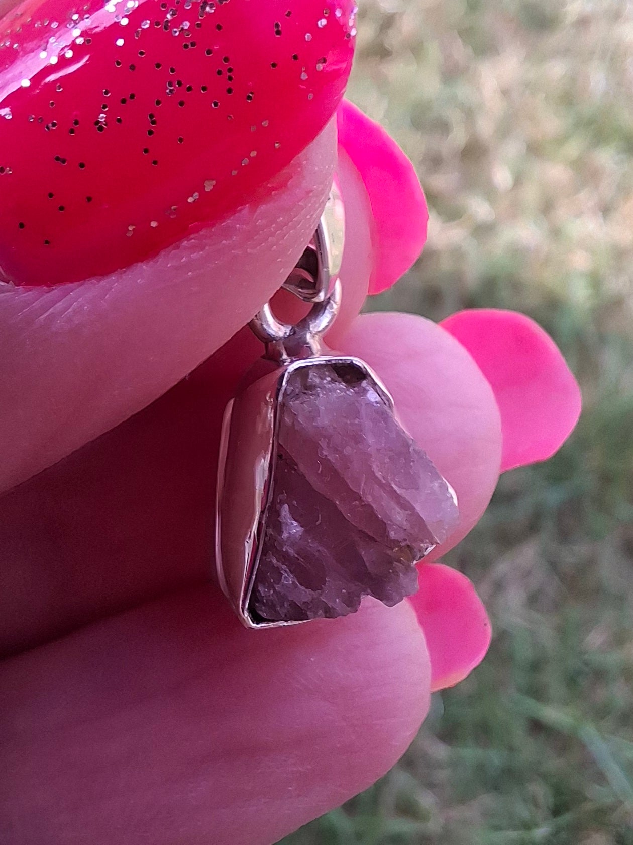 Pink Tourmaline Pendant, 925 Silver, Crystal (Ref: PT74)