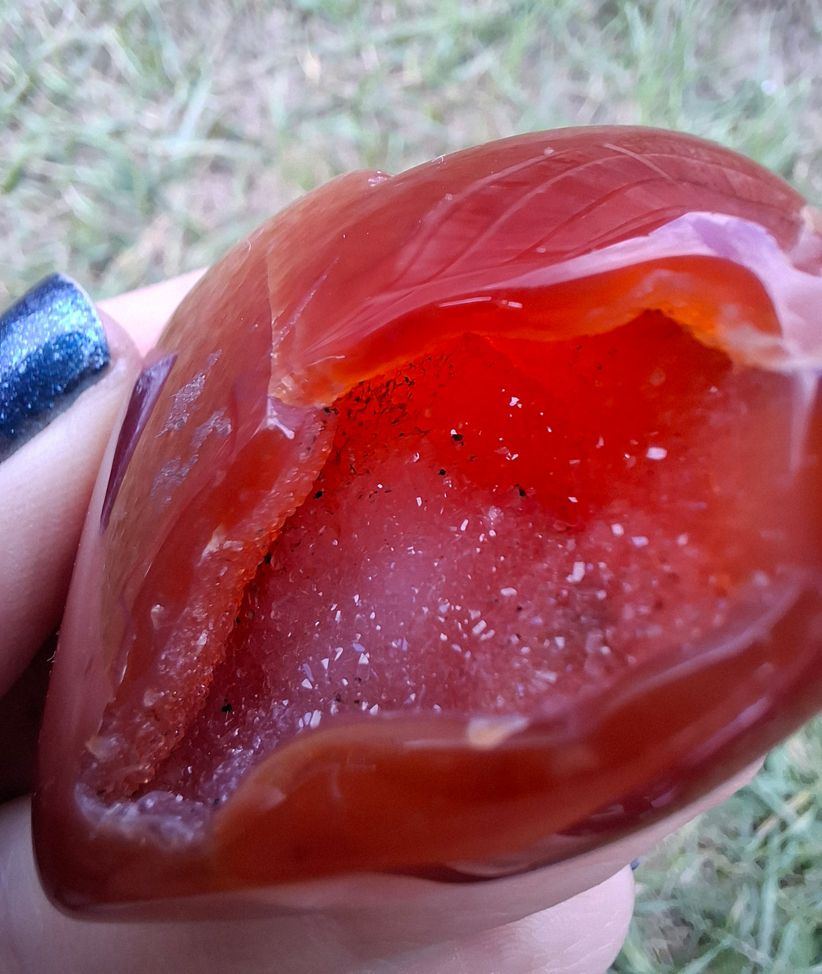 Druzy Carnelian Heart, Crystal (Ref:DCH2)