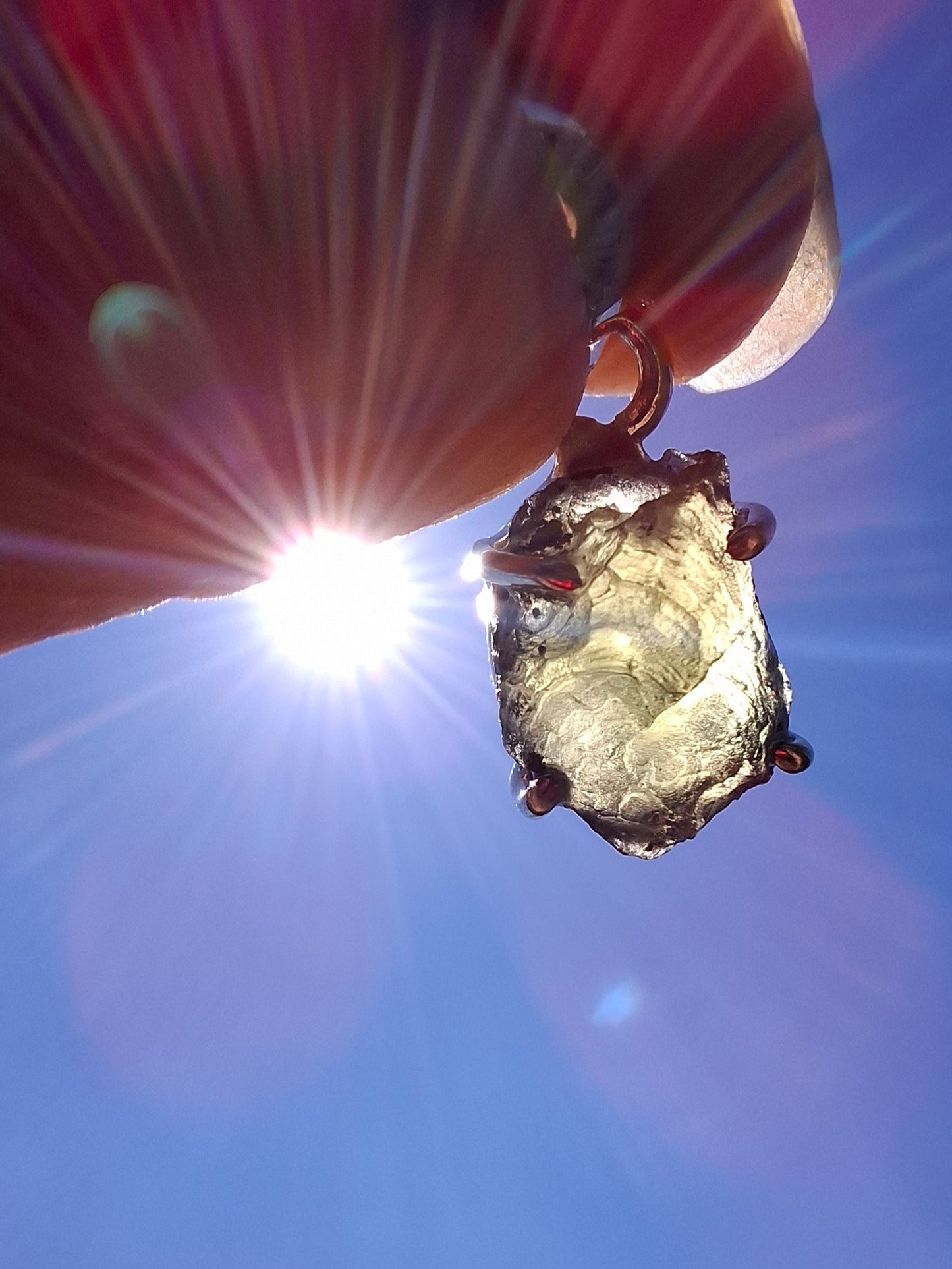 Moldavite Claw Pendant, 925 Silver, Tektite (Ref: P23)
