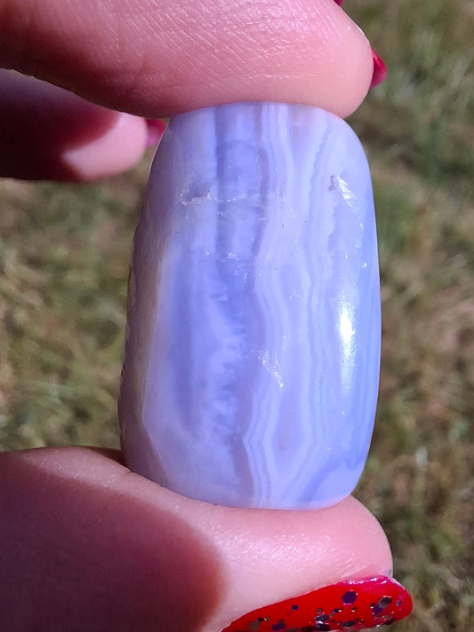 Blue Lace Agate, Tumble Stone, Crystal (Ref: T142)