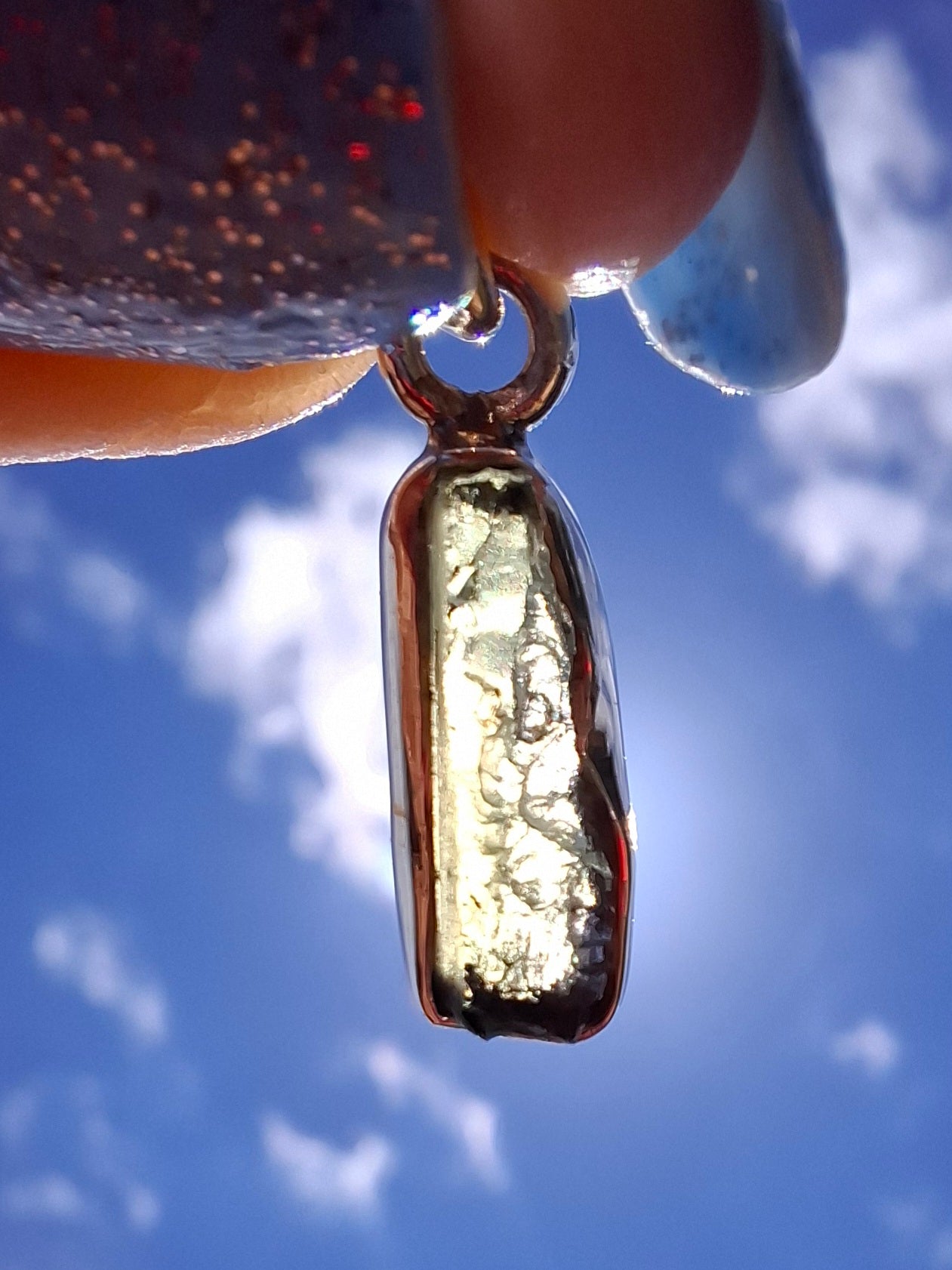 Moldavite Pendant, 925 Silver, Tektite (Ref: P77)