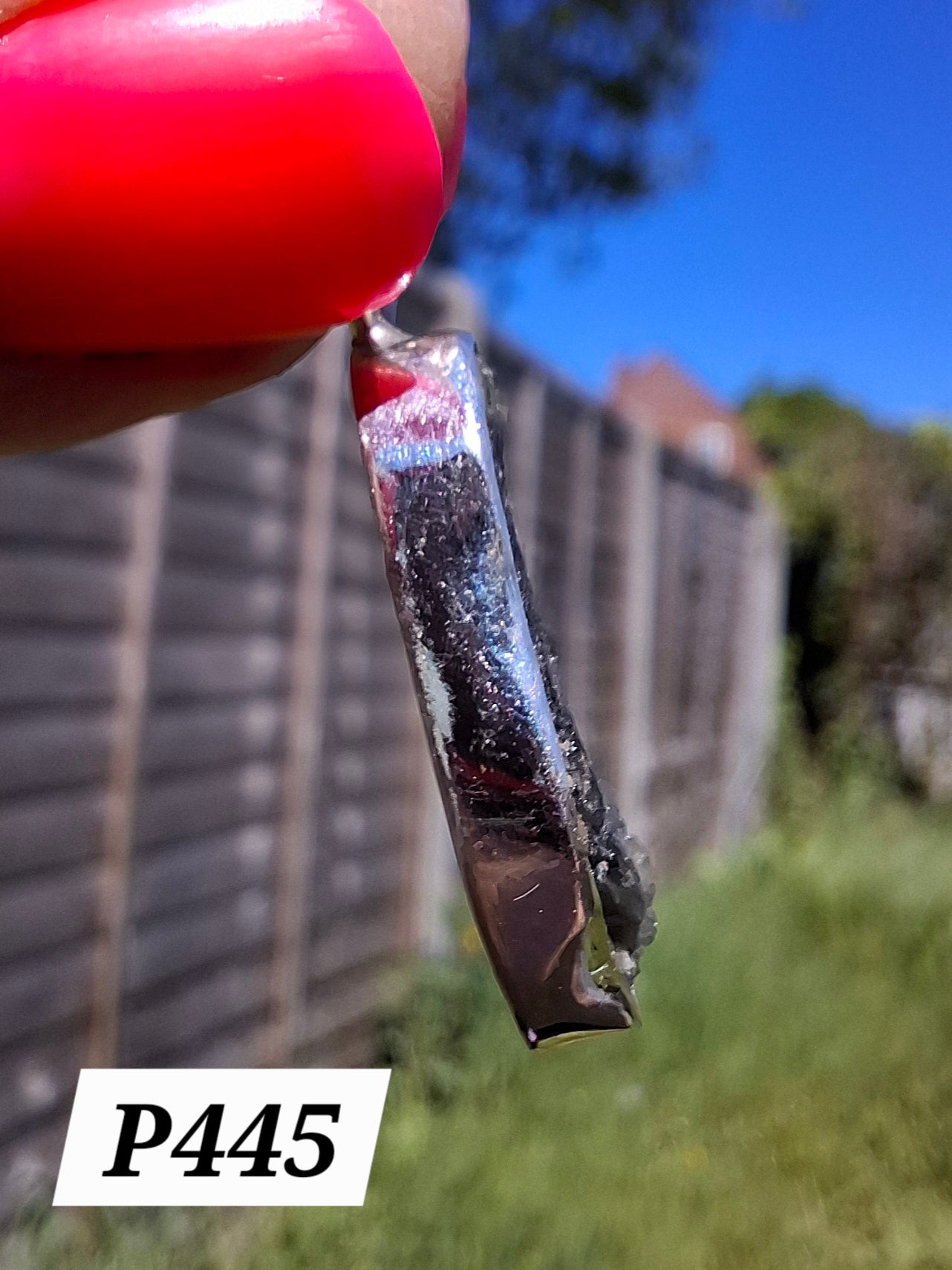 Moldavite Pendant, 925 Silver, Tektite (Ref: P445)