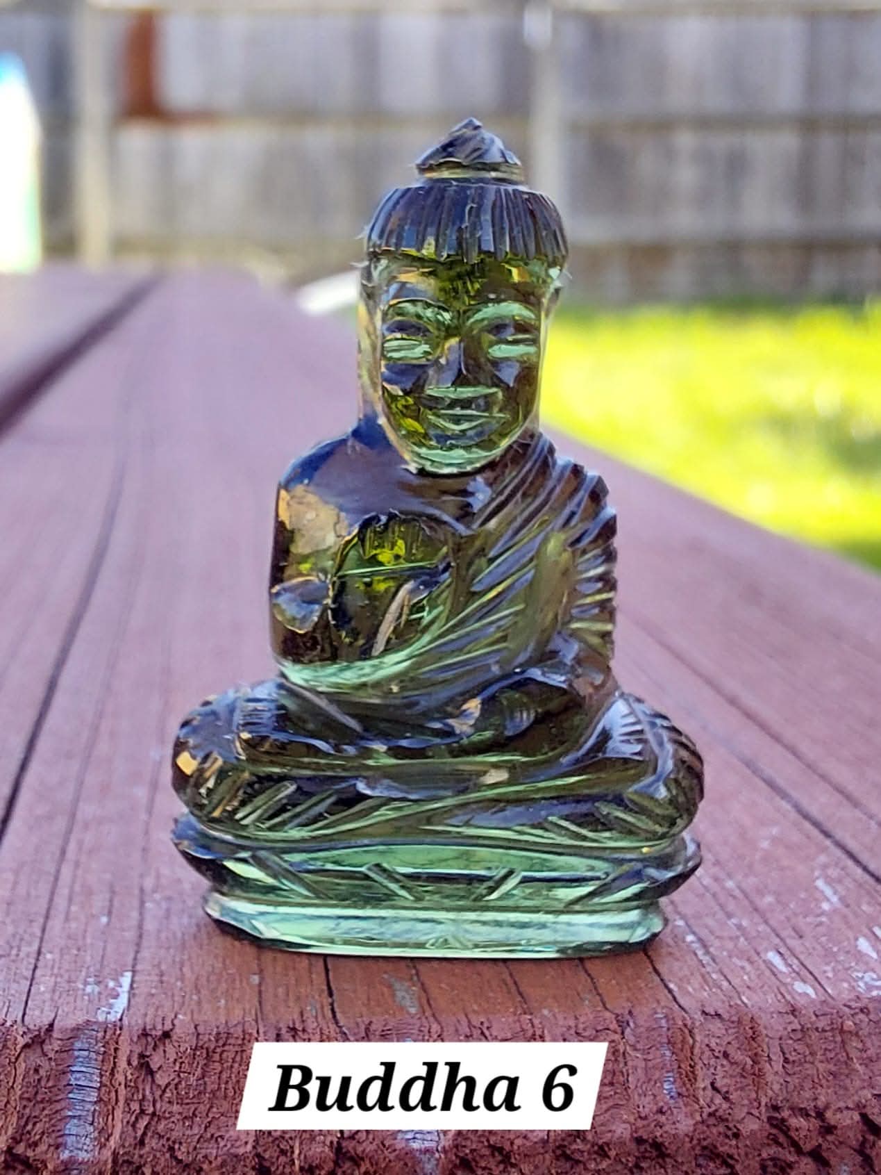 Moldavite BUDDHA Carving, 4.23g, Tektite (Ref: Buddha6)
