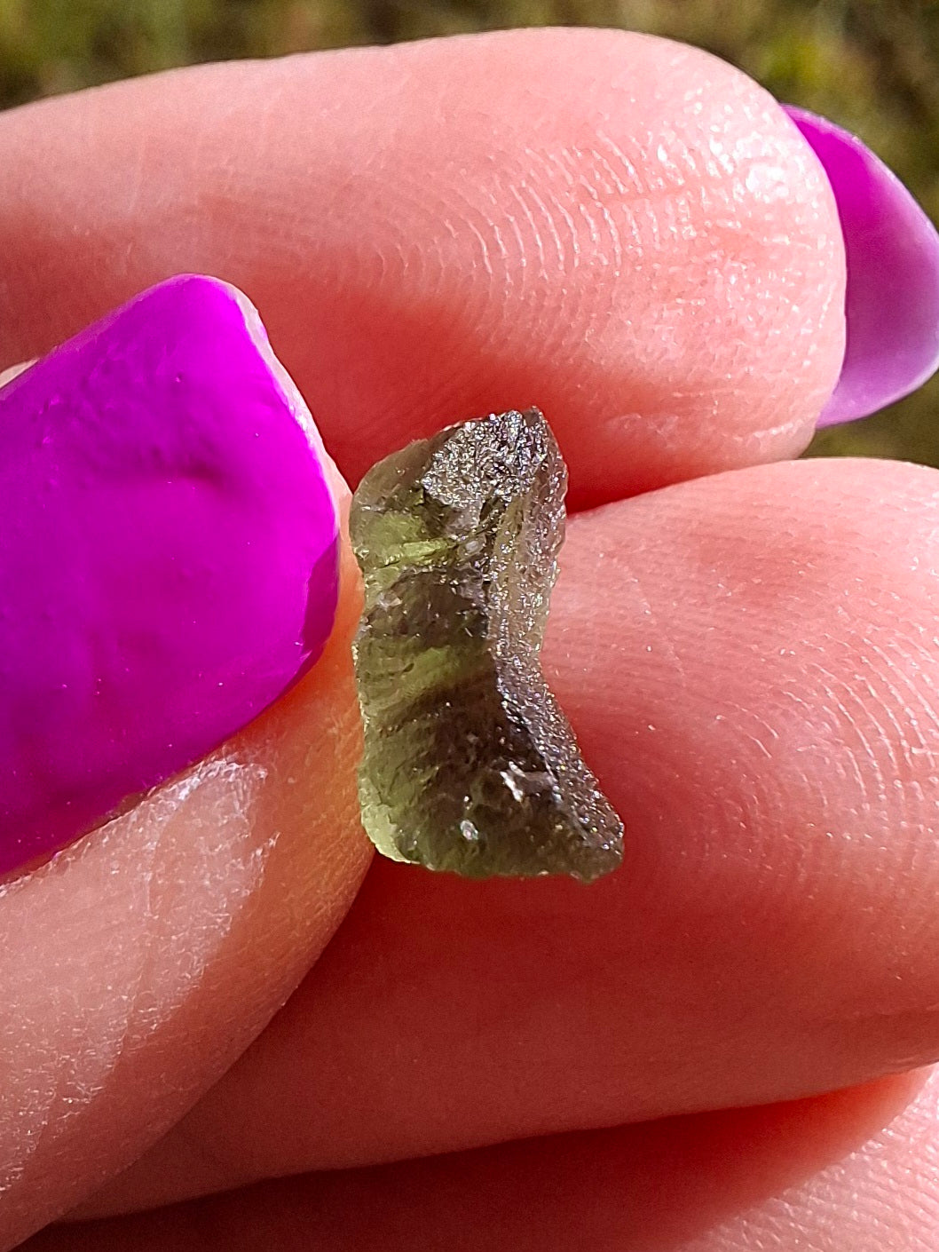Moldavite small Piece, 0.39g, Tektite (Ref: 1431)