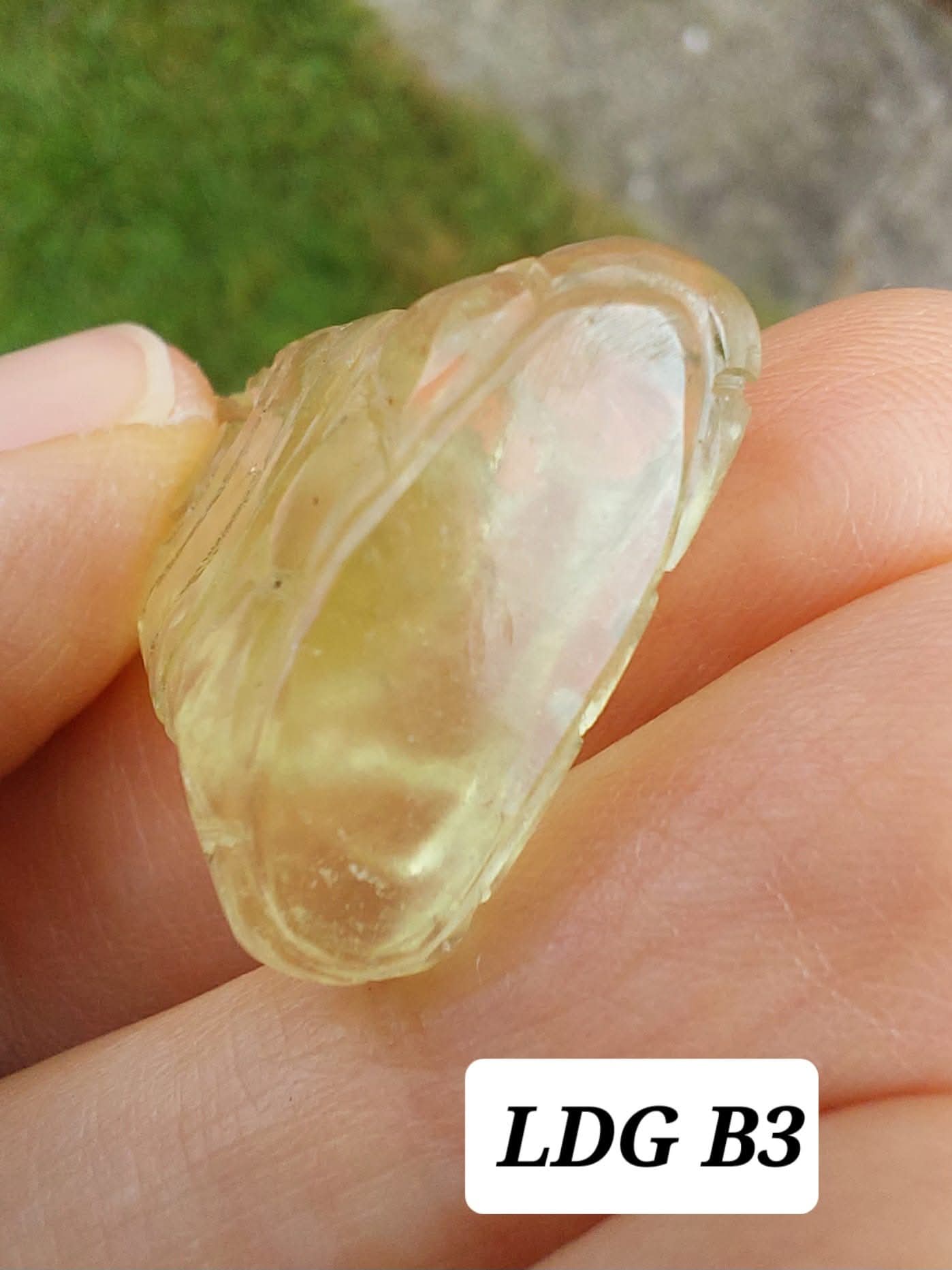 Libyan Desert Glass BUDDHA Carving, 6.80g, Tektite (Ref: LDG B3)