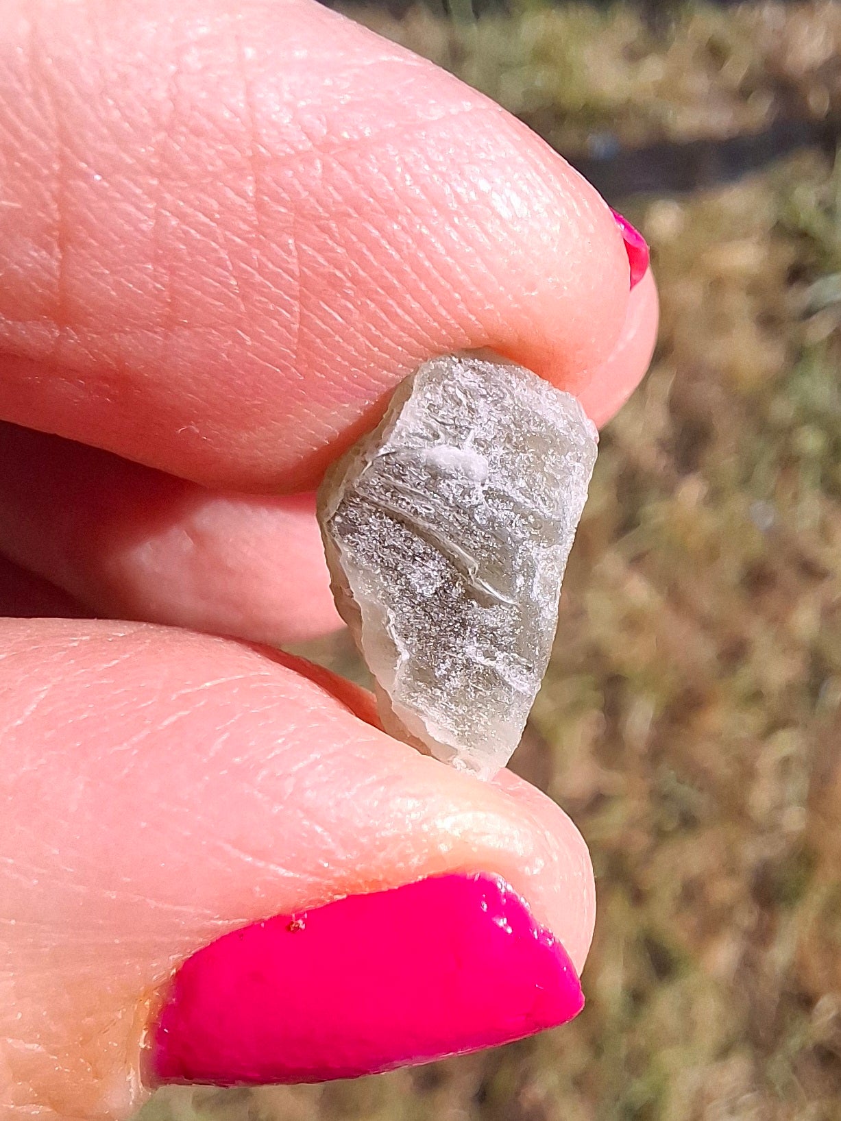 Moldavite Piece, SNOWFLAKE, FROSTED, BRUSNA, 0.64g, Tektite (Ref: 1502)