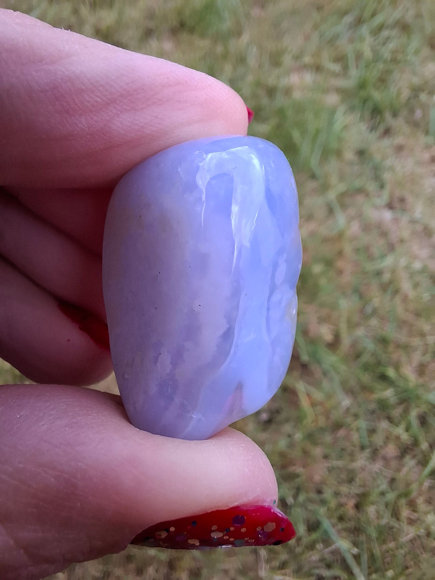 Blue Lace Agate, Tumble Stone, Crystal (Ref: T145)