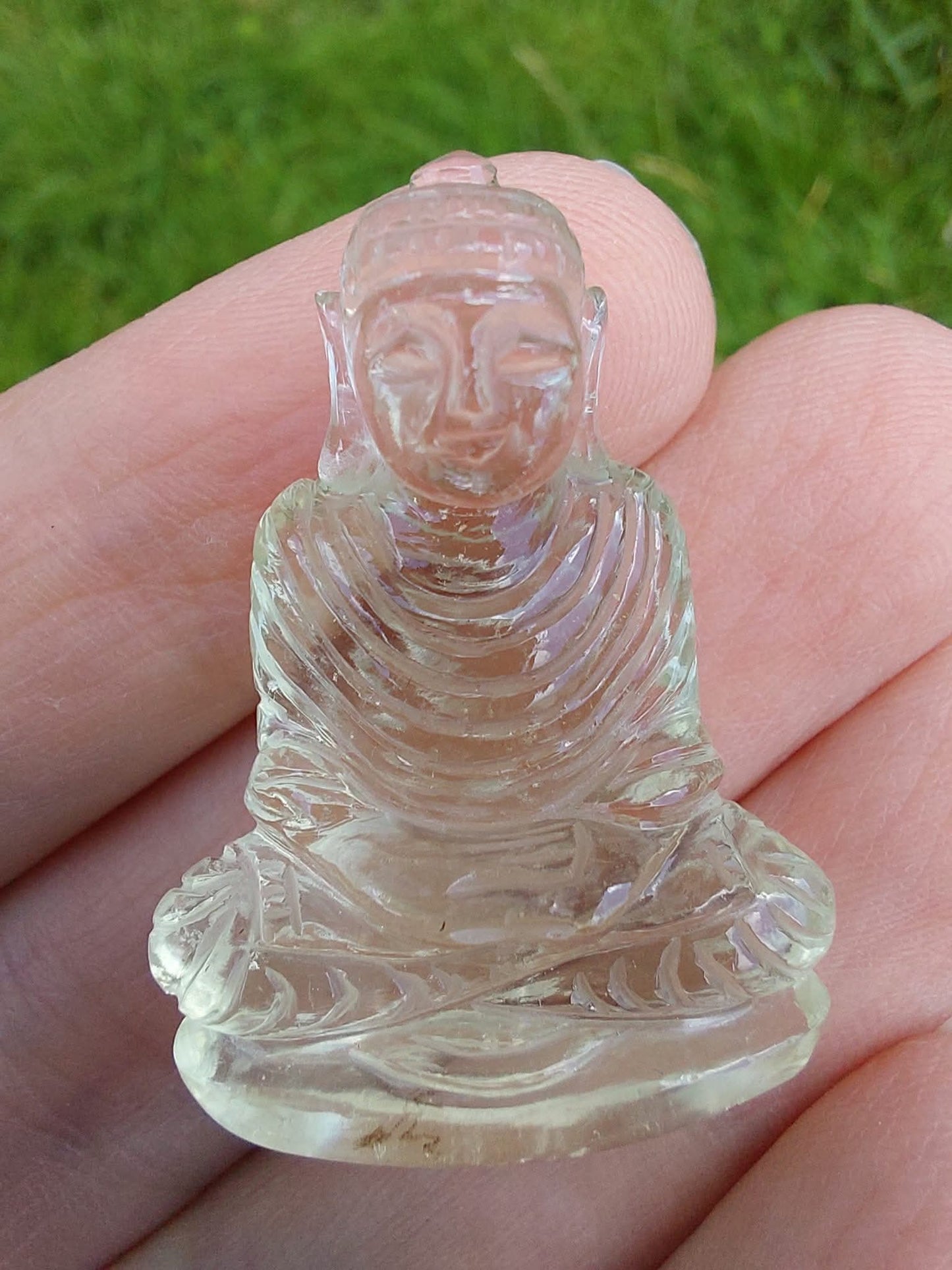 Libyan Desert Glass BUDDHA Carving, 7.56g, Tektite (Ref: LDG B0)