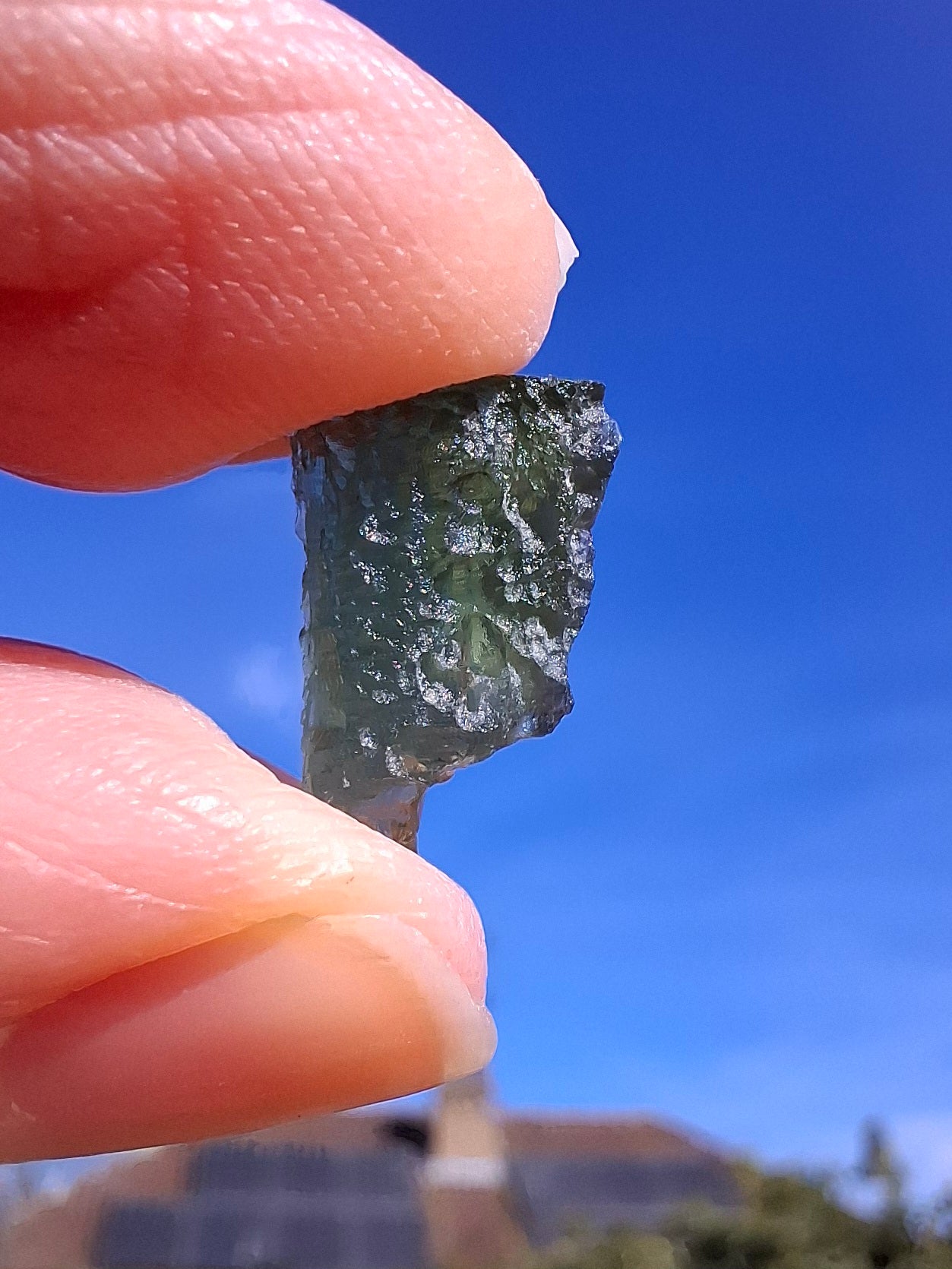 Moldavite Piece, 0.73g, Tektite (Ref: 1331)