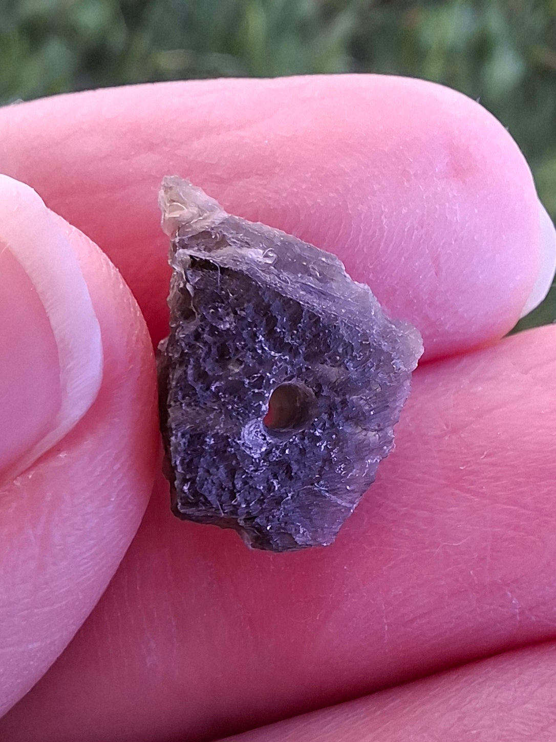 DRILLED Moldavite Piece, 0.92g, Tektite (Ref: D8)