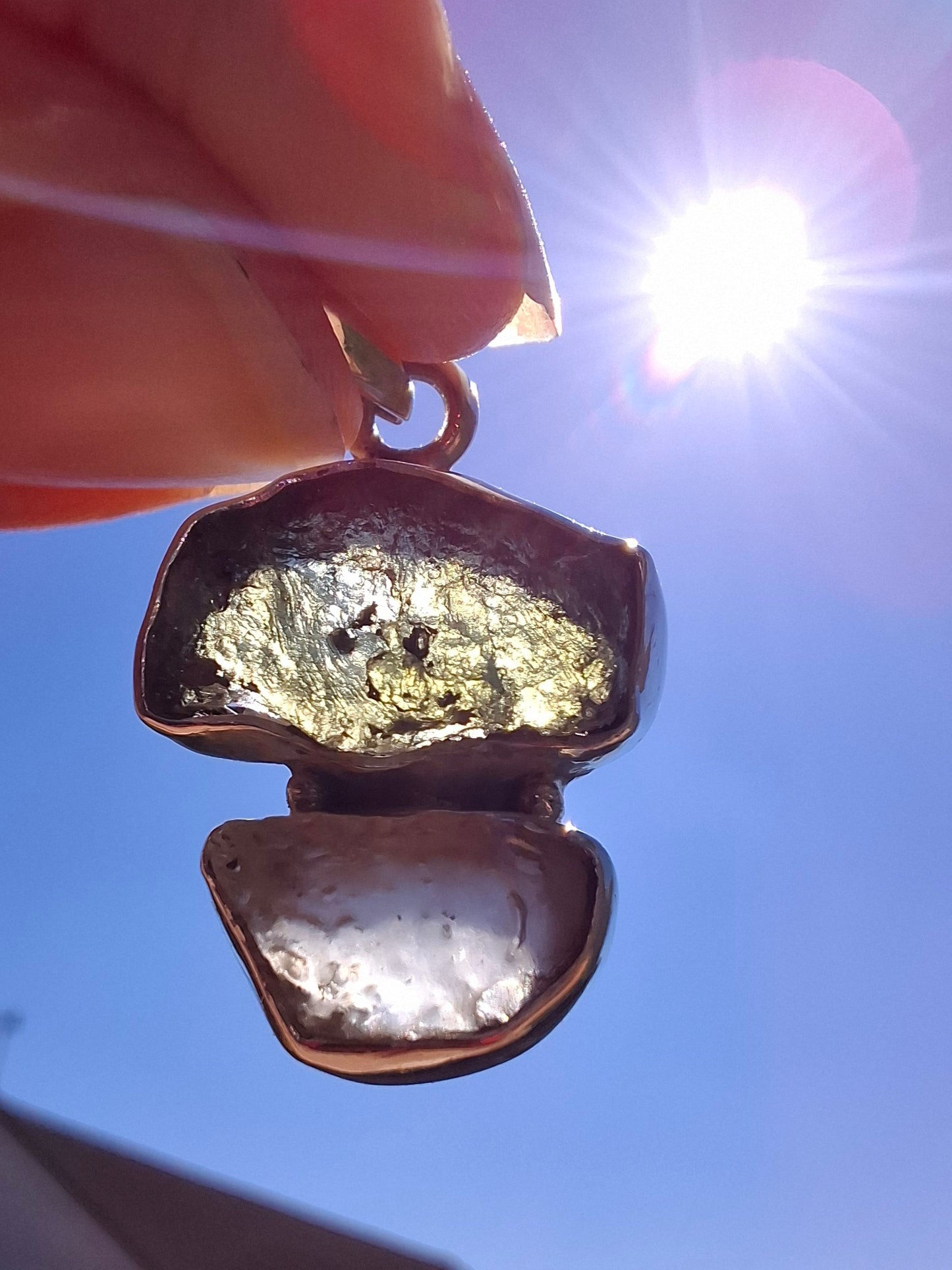 Moldavite & Libyan Desert Glass Pendant, 925 Silver, Tektite (Ref: MLP2)