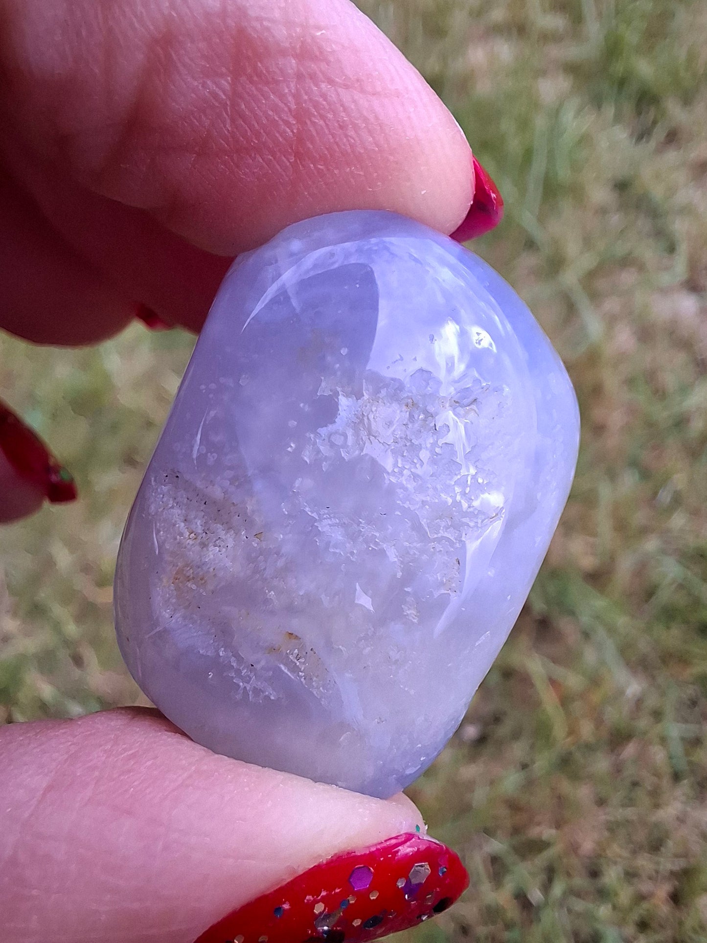 Blue Lace Agate, Tumble Stone, Crystal (Ref: T137)