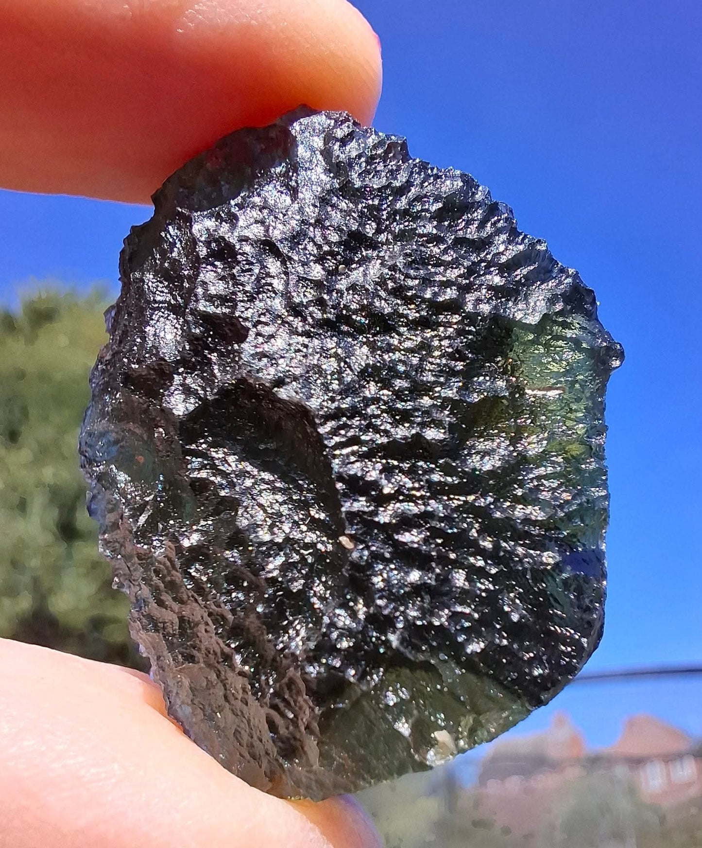 Moldavite Piece, CHLUM MAROUSKOVO POLE, 15.55g, Tektite (Ref: 1180)