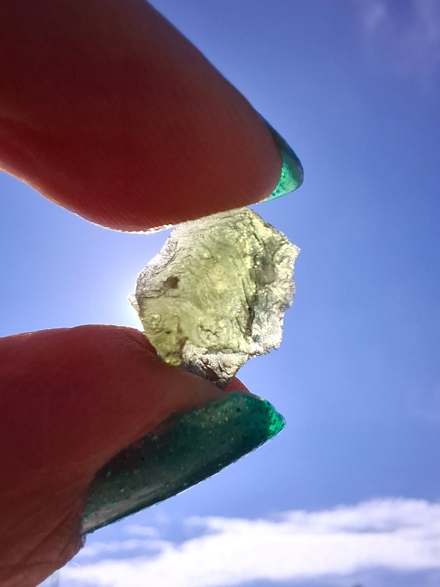 Moldavite Piece, 0.92g, Tektite (Ref: 1418)